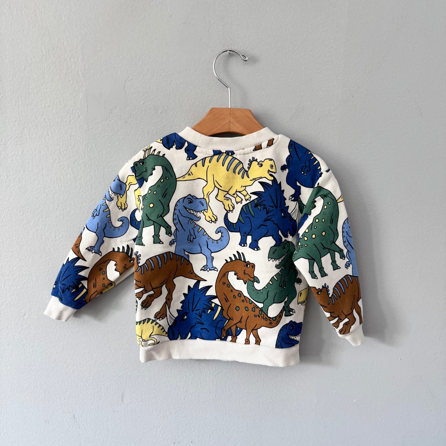 H&M / Sweat blanc à dinosaures / 18-24 mois