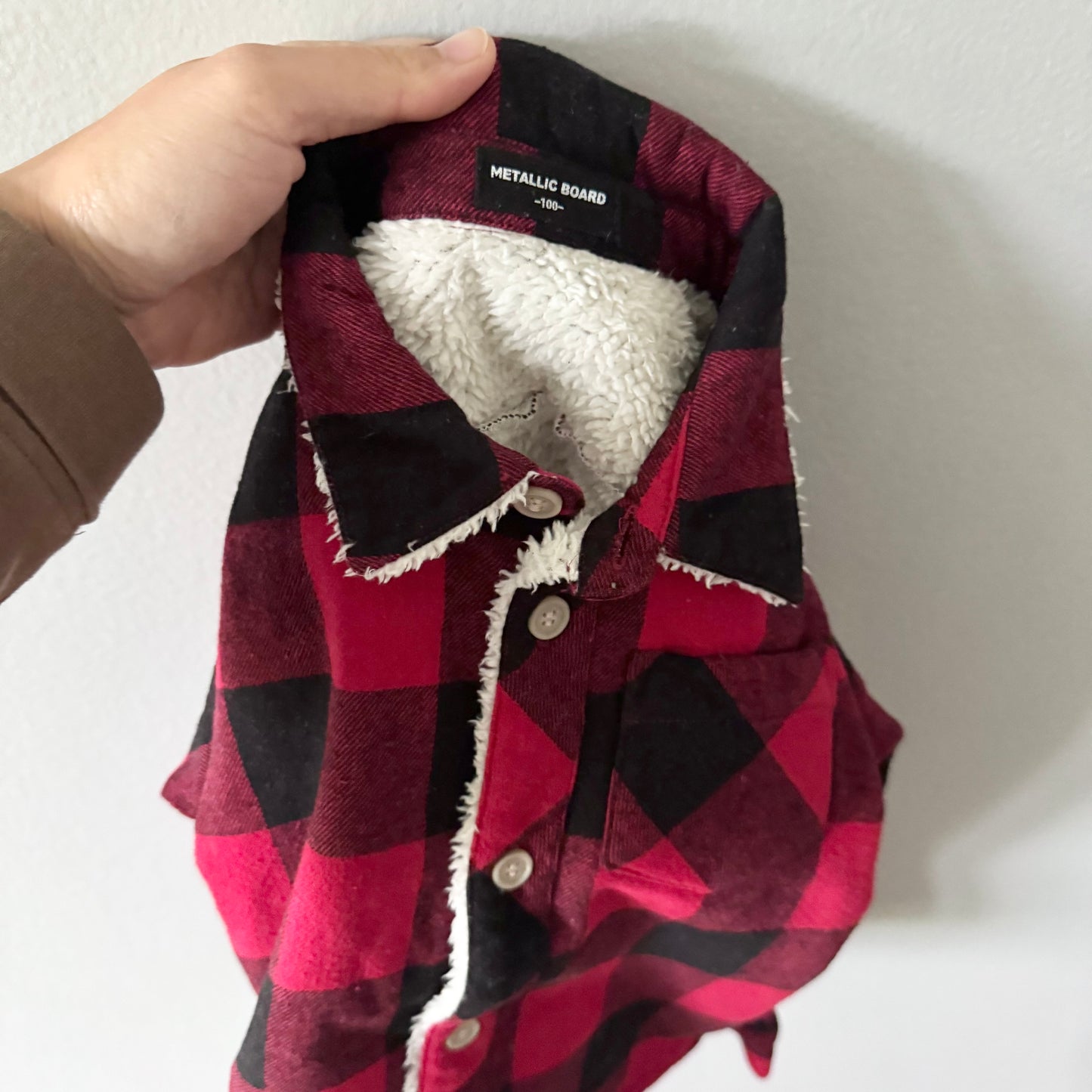 Metallic board / Sherpa lined plaid jacket / 3Y