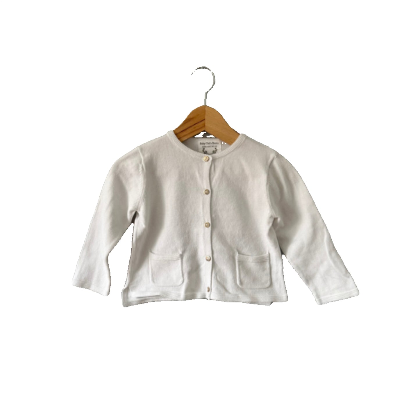 Zara / White cotton knit cardigan / 9-12M