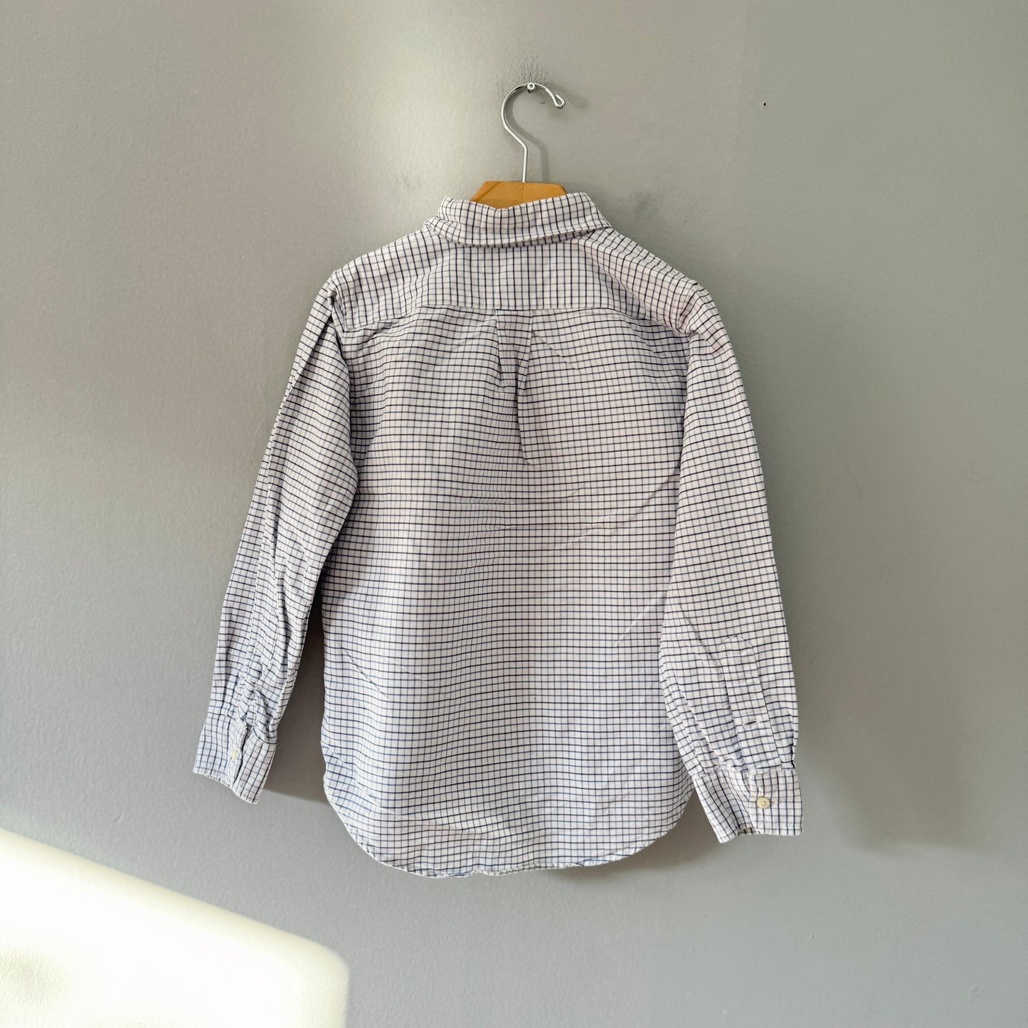 Polo Ralph Lauren / White navy blue checked shirt / 7Y