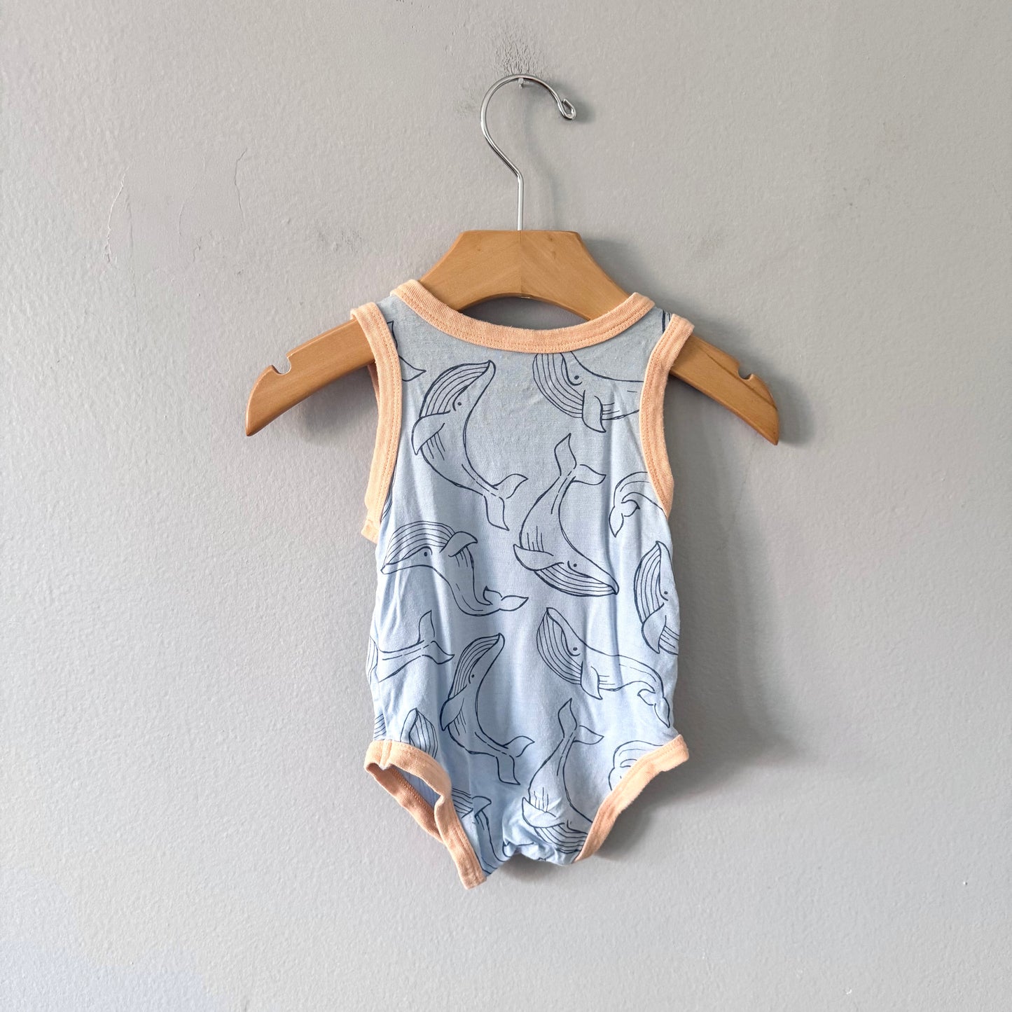 Silkberry baby / Blue whale tank onesie / 0-3M