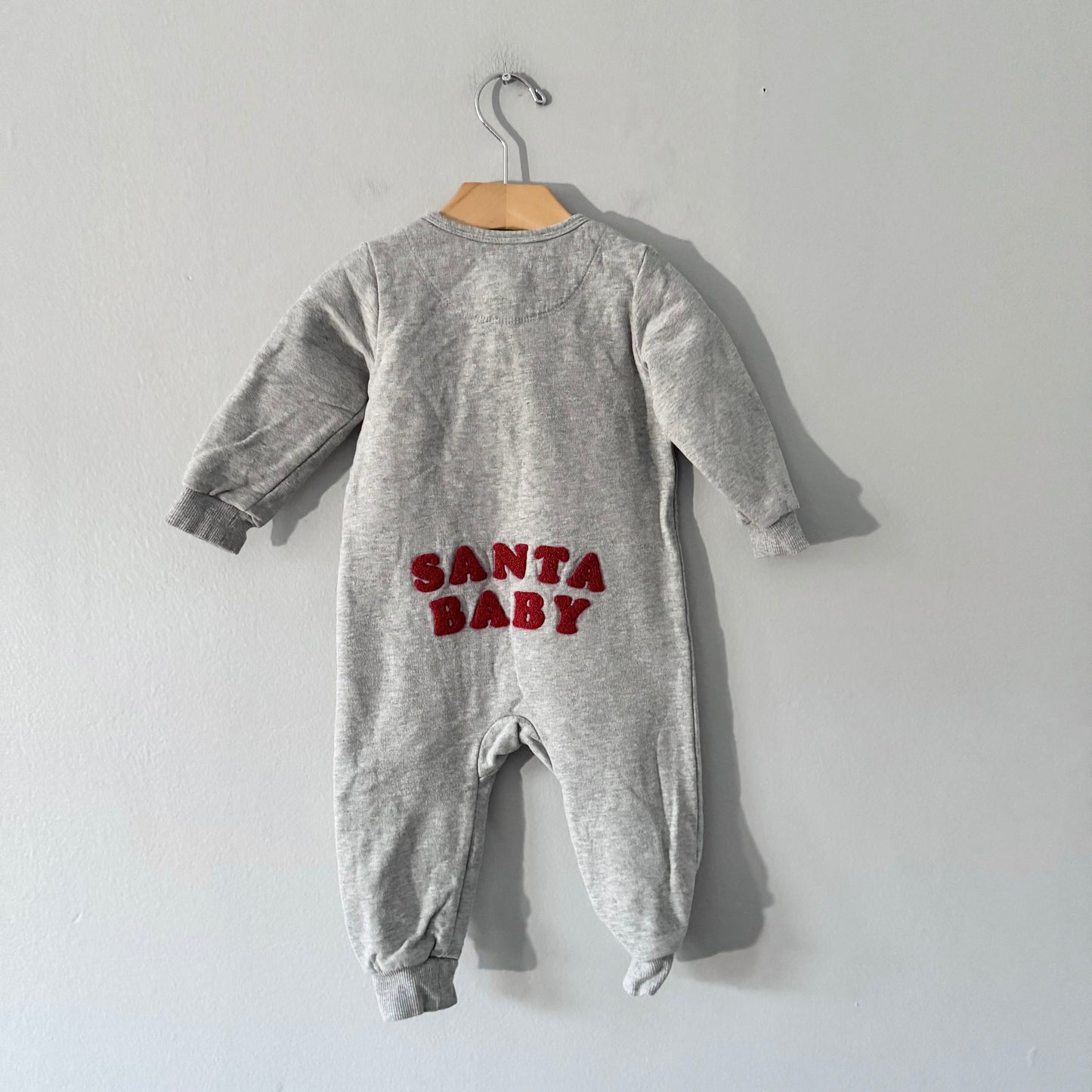 Petit lem / Light grey Holiday romper / 9M