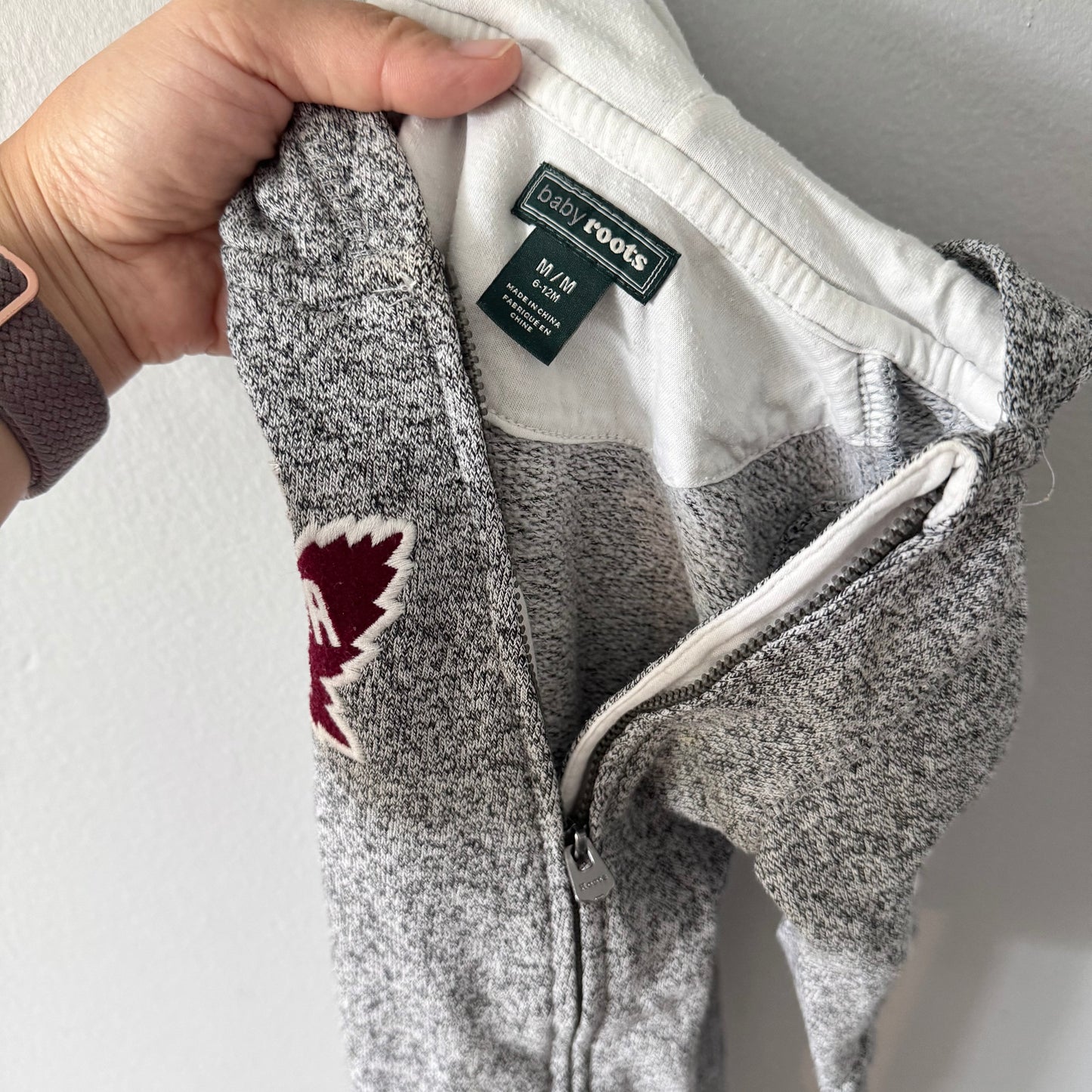 Roots / Salt and pepper romper / 6-12M
