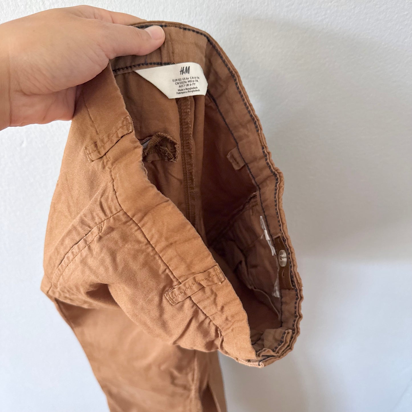 H&M / Brown thin chino pants / 6-7Y