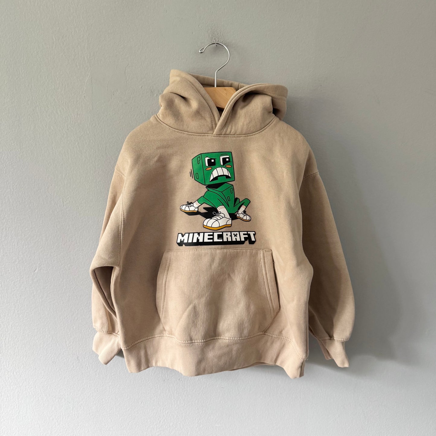 Zara / Beige x Minecraft hoodie / 6-7Y