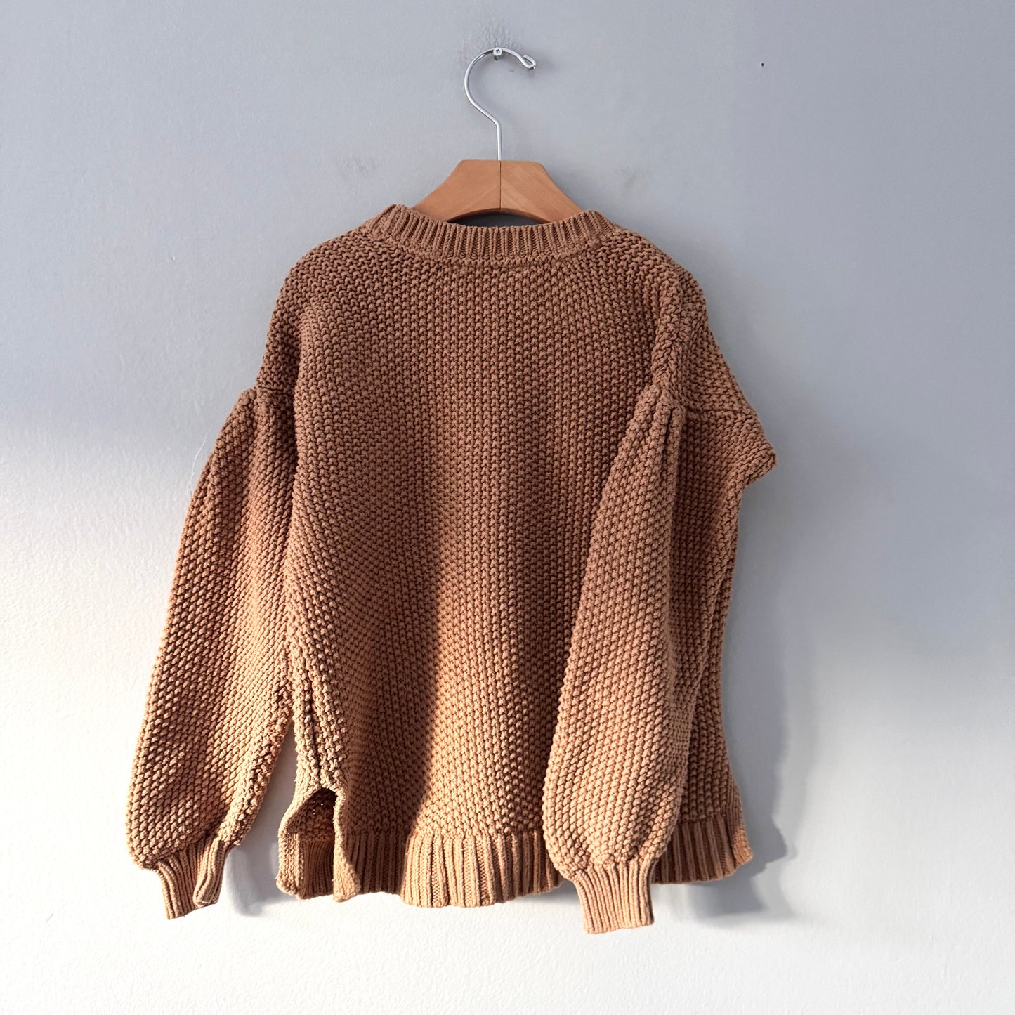 Gap / Brown cotton cable knit pullover / 6-7Y