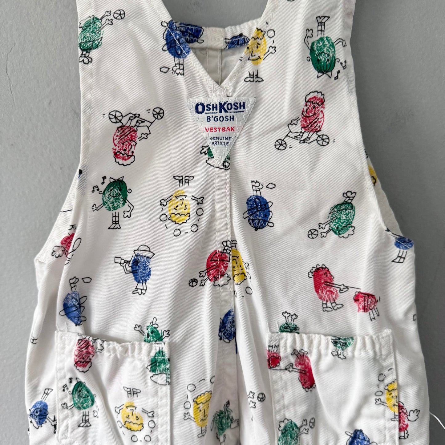 Vintage Oshkosh / White overalls / 3Y