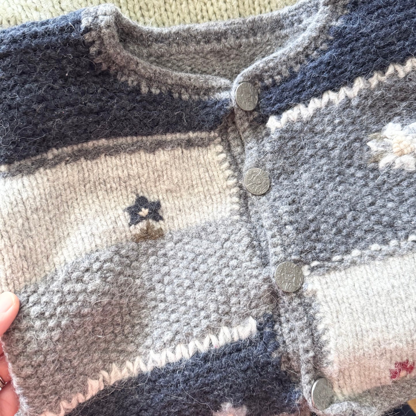 Handmade / Grey knit jacket / 2-3Y