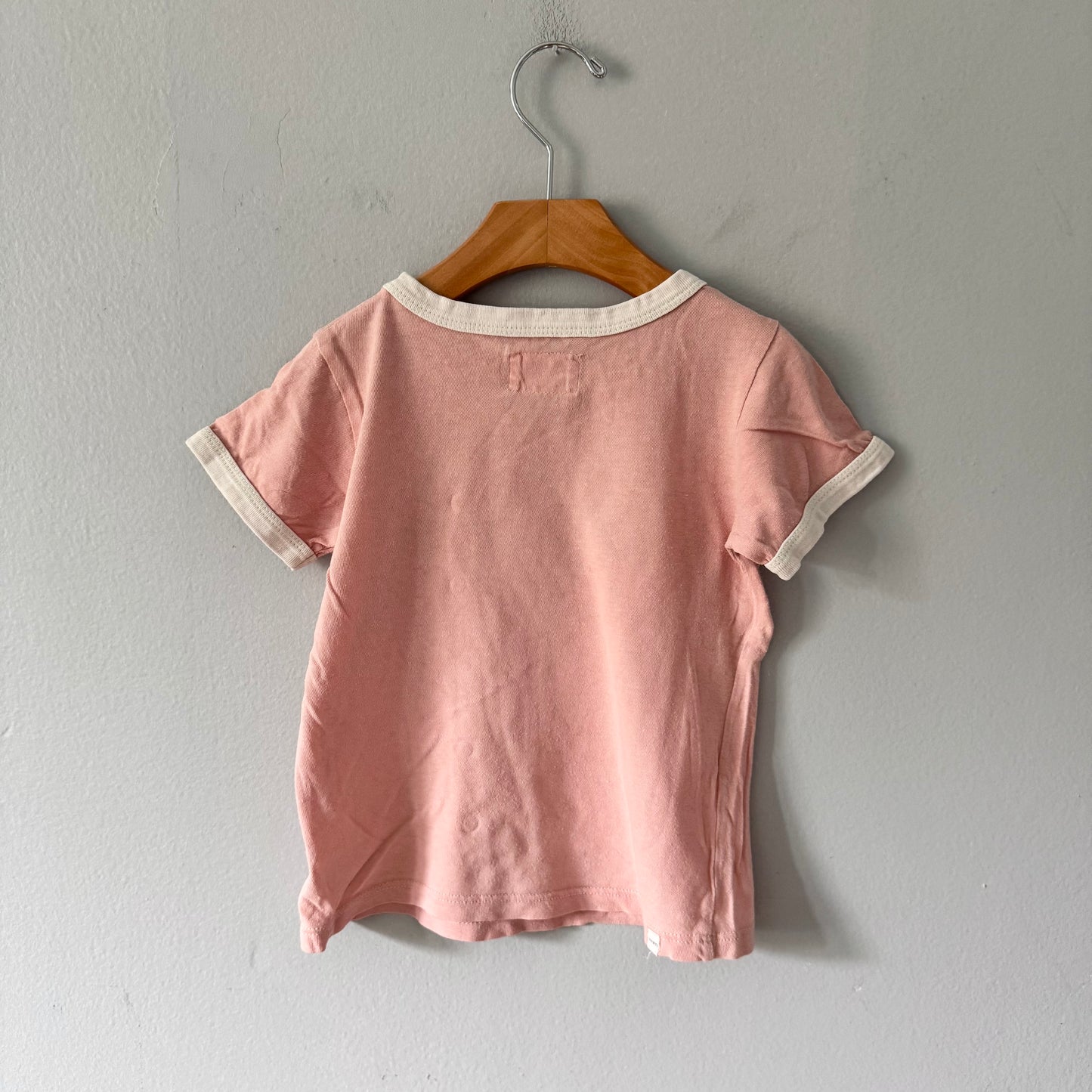 Mini mioche / Pink x white T-shirt / 3-4Y