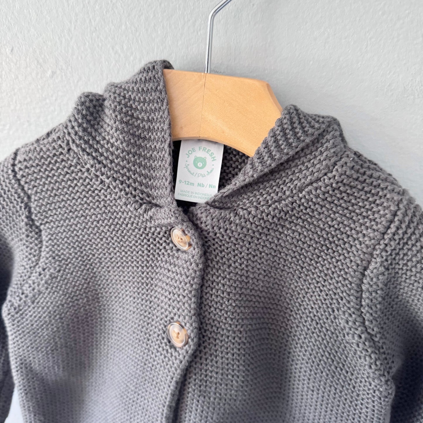 Joe Fresh / Dark grey cotton knit jacket / 9-12M - New with tag