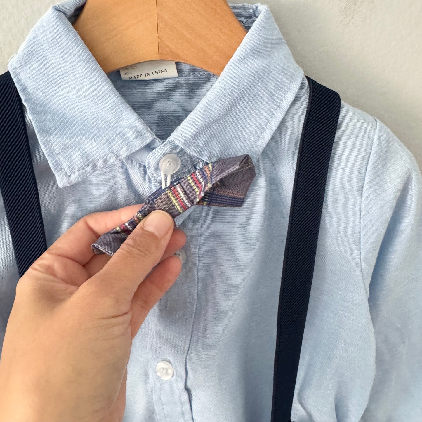 No brand / Blue shirt and navy pants set / 18-24M