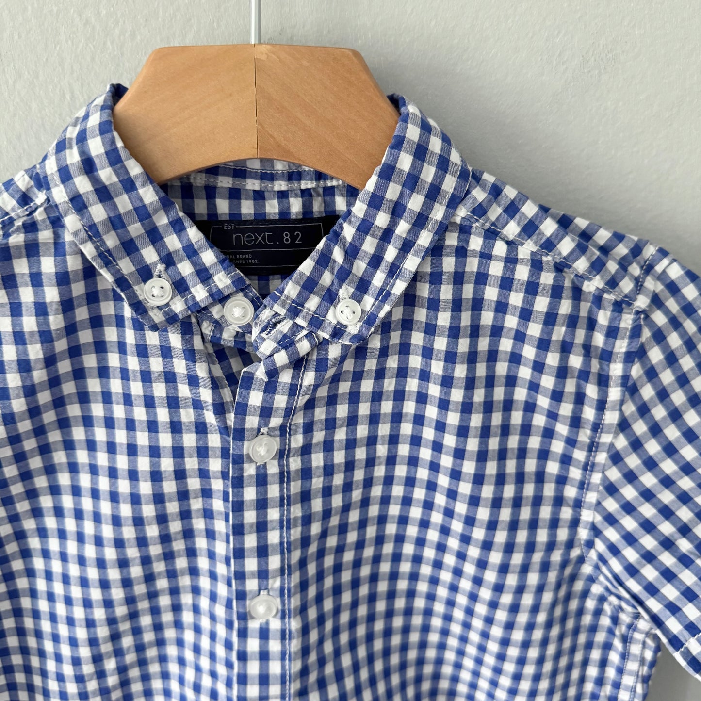 Next / Blue gingham shirt / 4-5Y