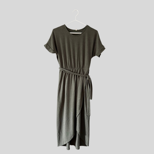 Pink Blush / Dark green maternity dress / Women S