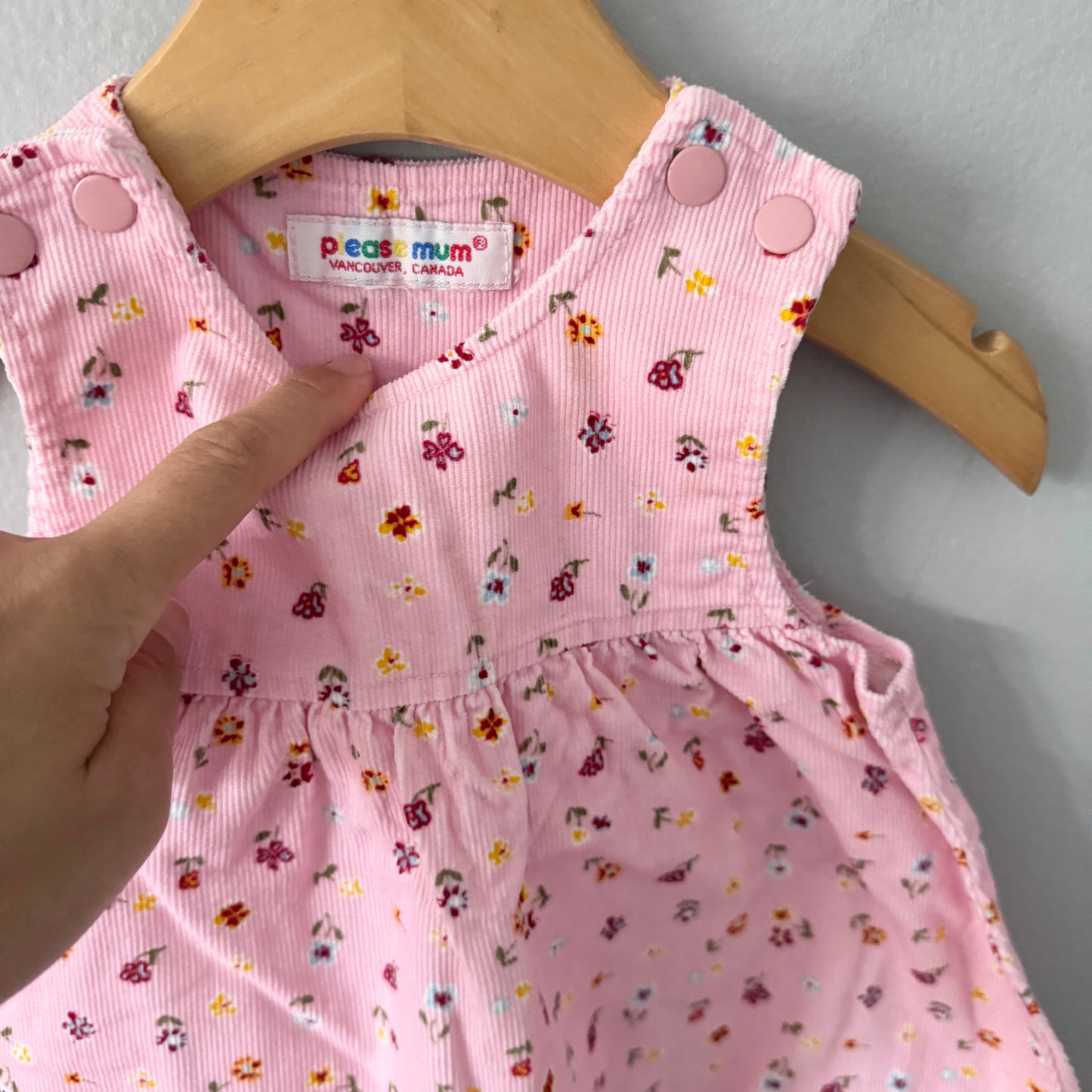 Vintage / Please mum / Pink corduroy dress / 2Y