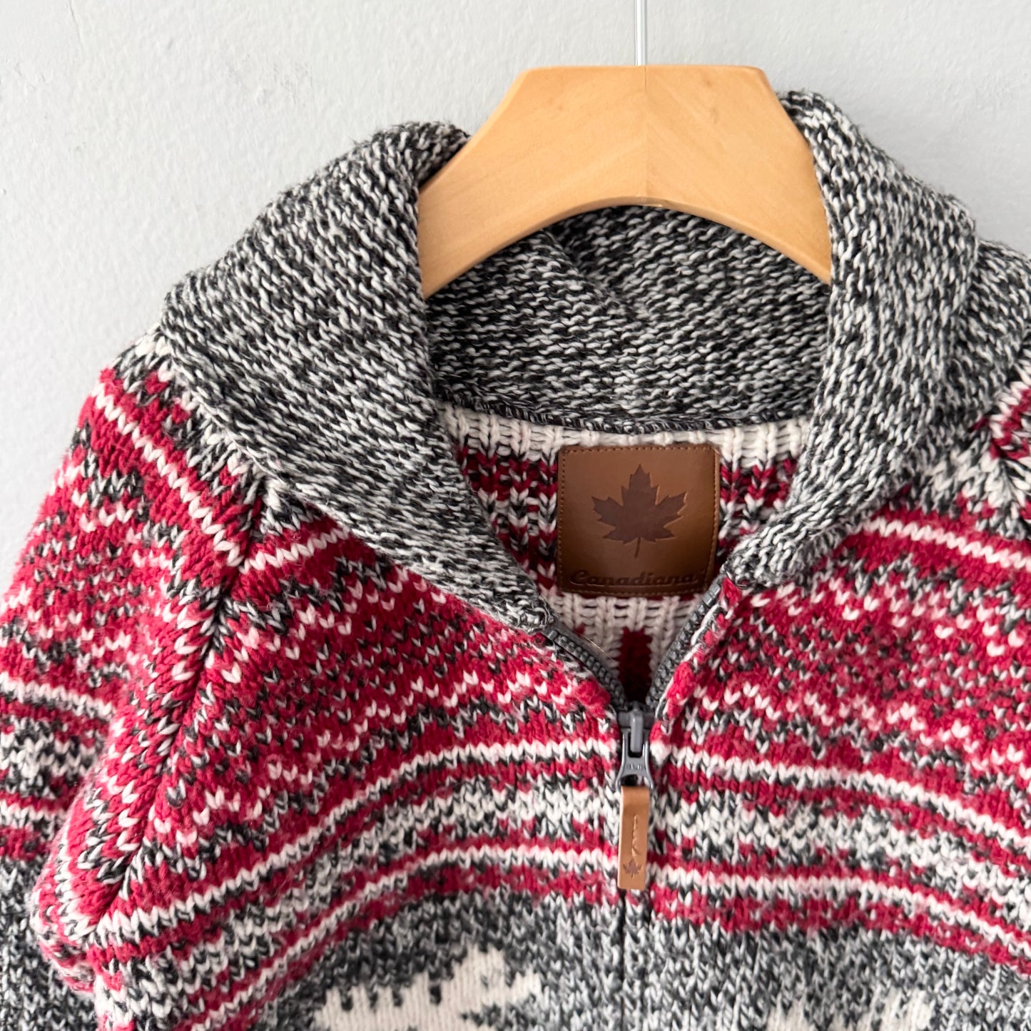 Canadiana / Knit zip up jacket / 5-6Y