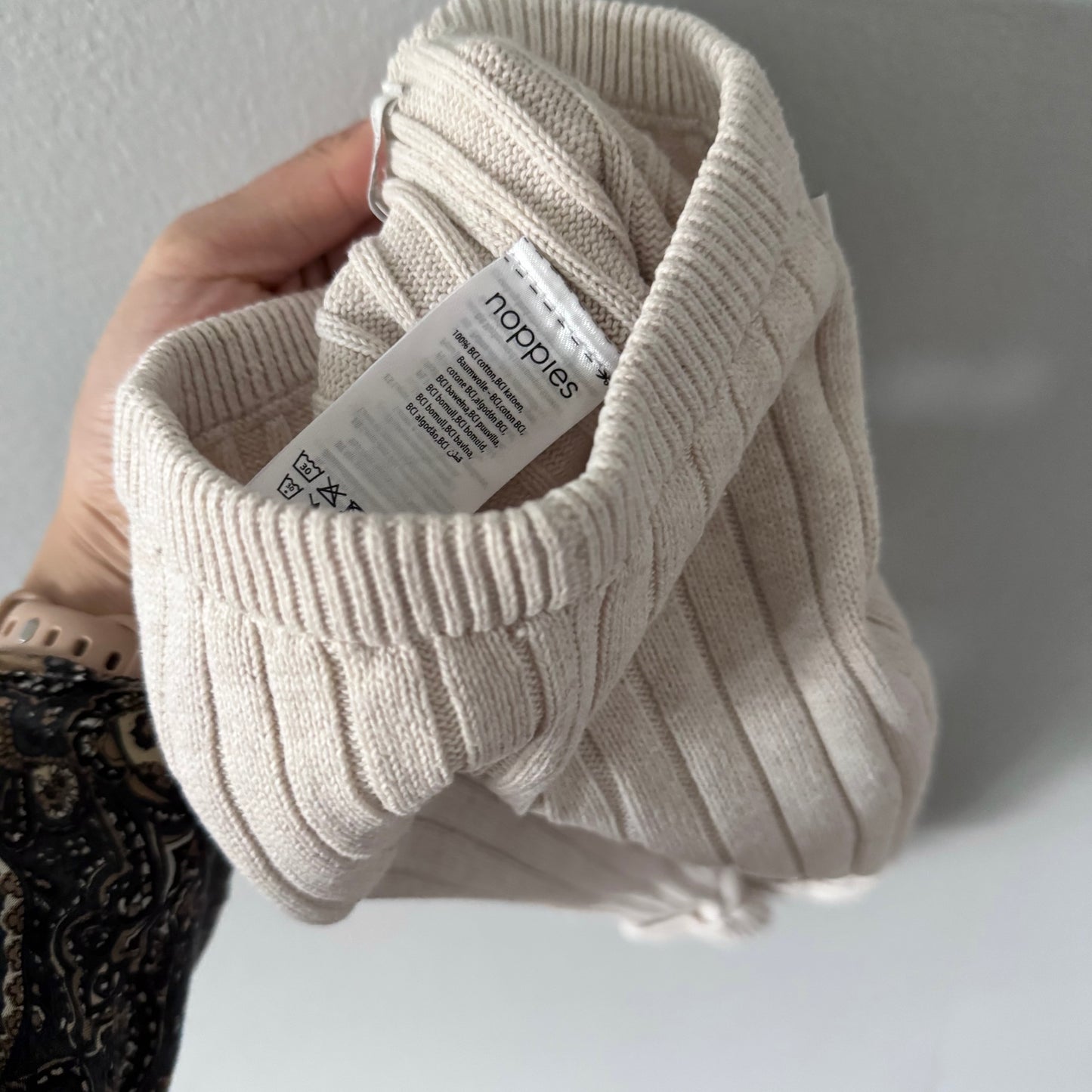 Noppies / Pantalon en tricot côtelé couleur avoine / 6-9M