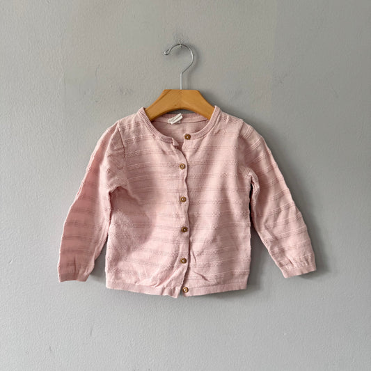H&M / Smokey pink cotton cardigan / 18-24M