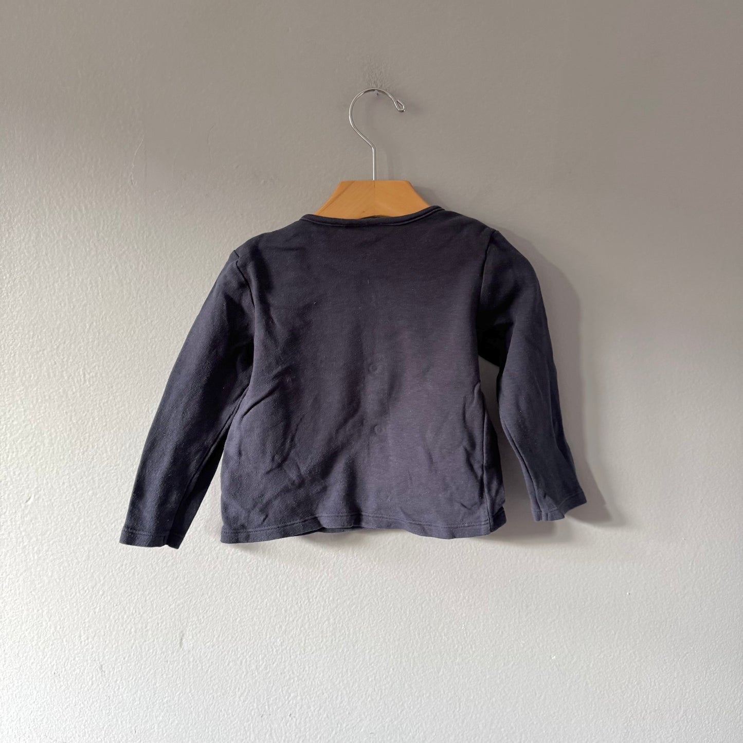 The little white company / Navy long sleeve top / 12-18M