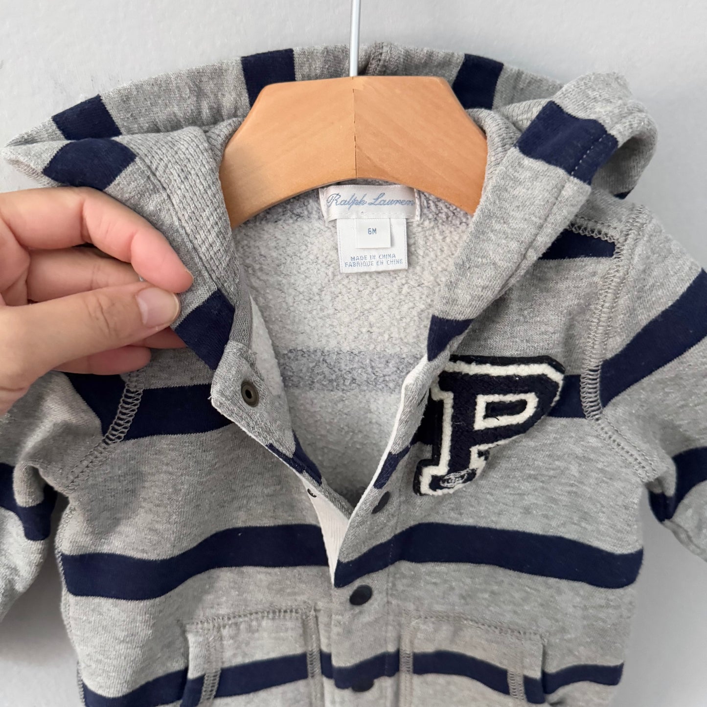 Polo Ralph Lauren / Striped crew romper / 6M