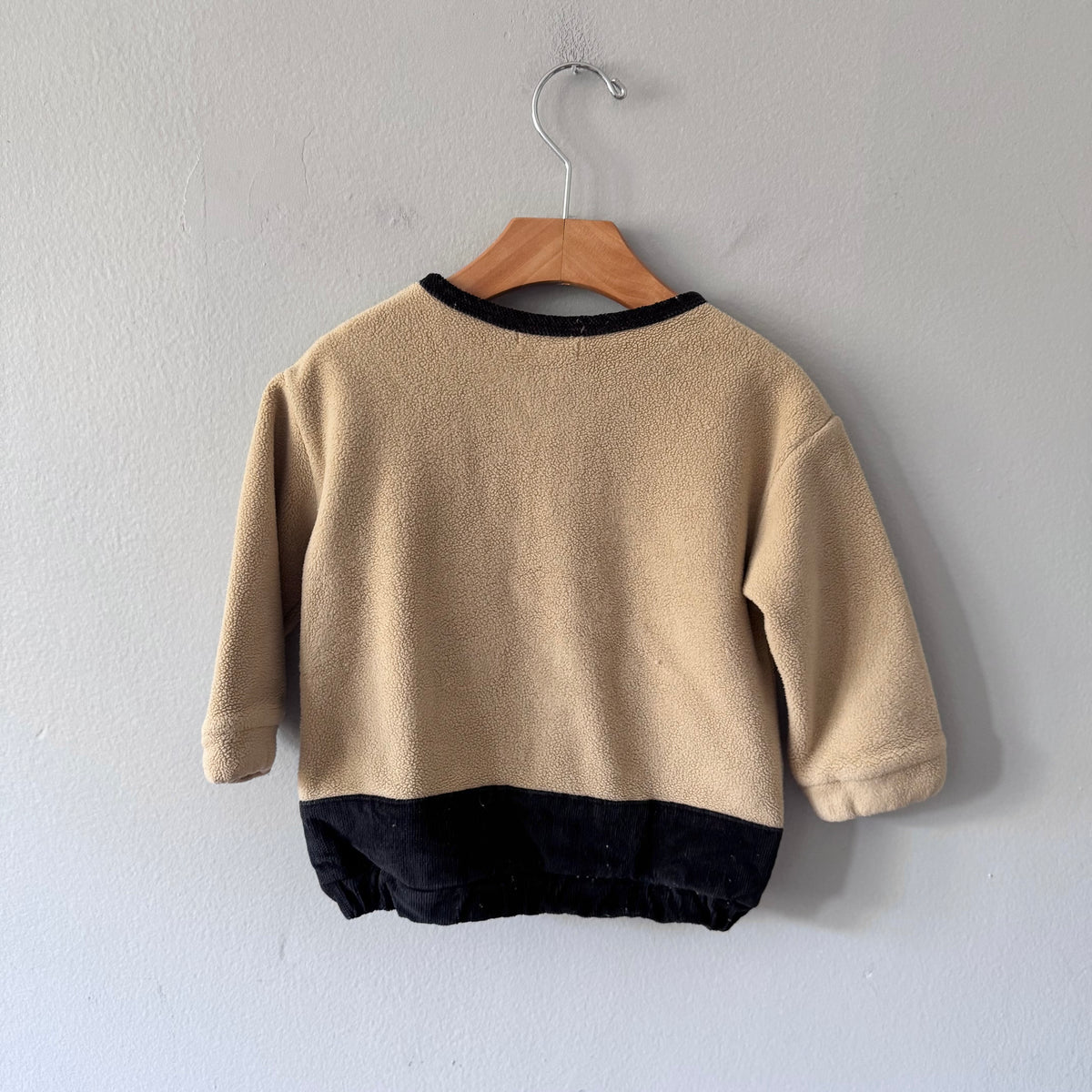 Greige. / Light brown fleece zip up / 18-24M