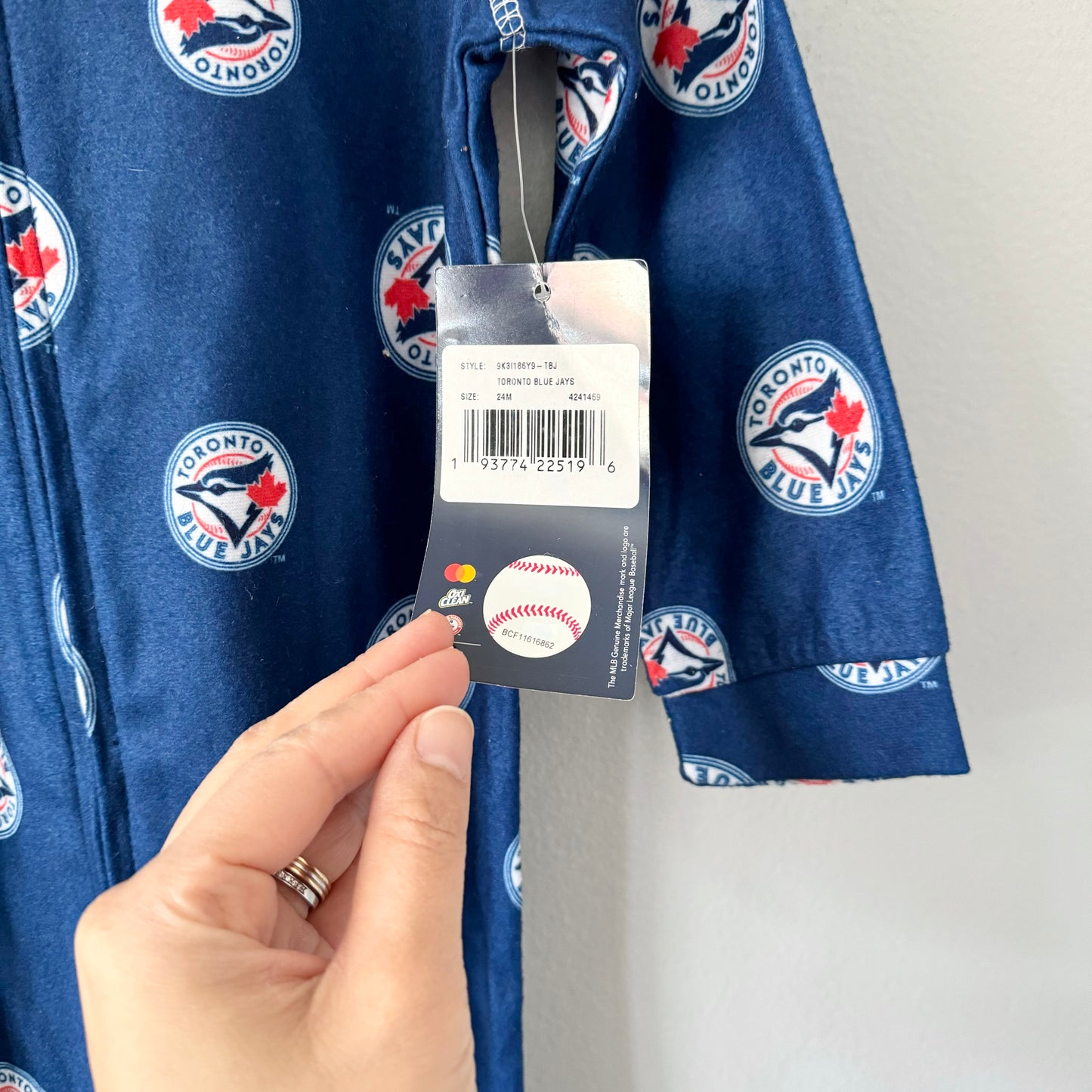 Toronto Blue Jays / Flannel Romper / 24M - New with tag