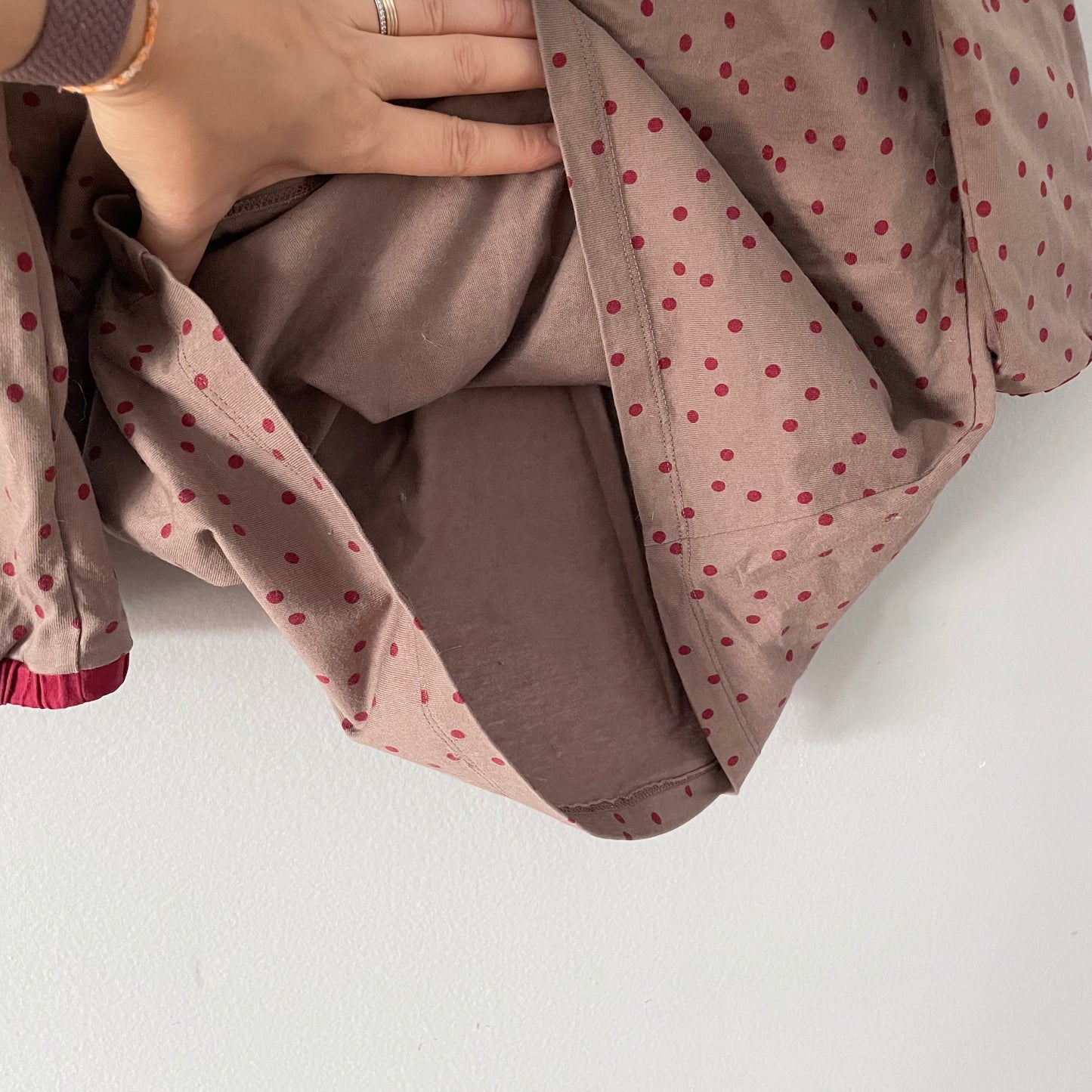 Hanna Andersson / Brown x dots long sleeve dress / 120cm(6-7Y)