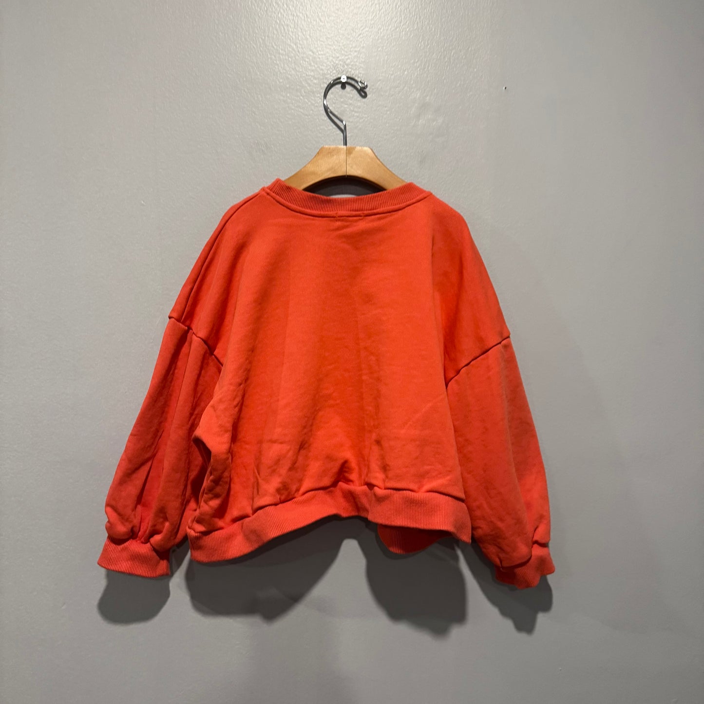 Pigeon said please. / Orange sweatshirt / 6Y