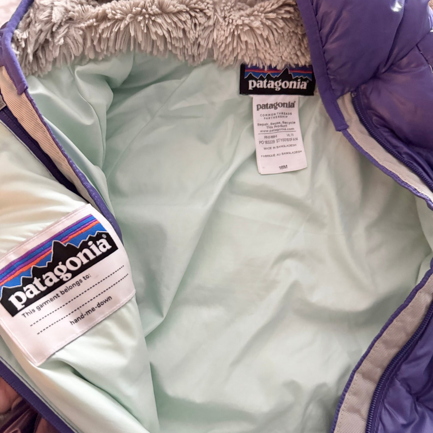 Patagonia / Purple snow suit / 18M