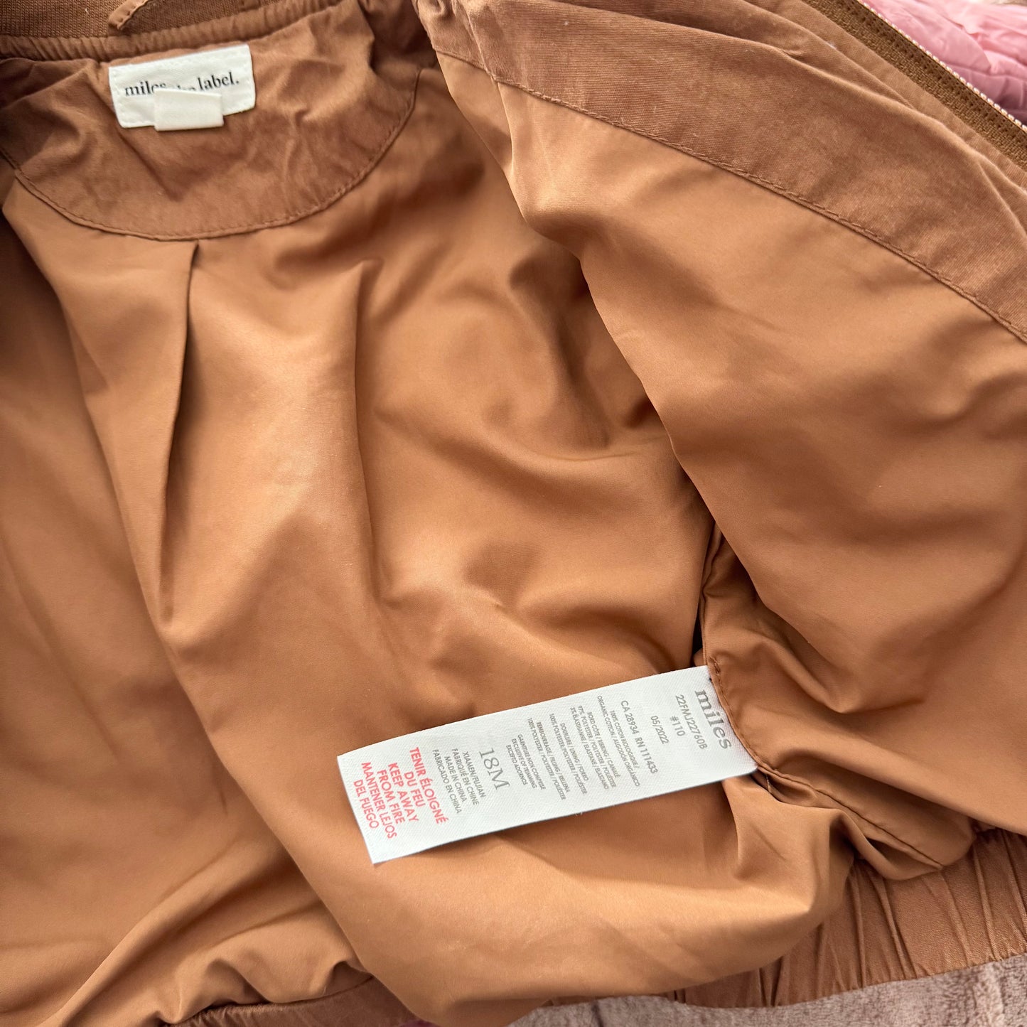 Miles the label / Brown quilted jacket / 18M