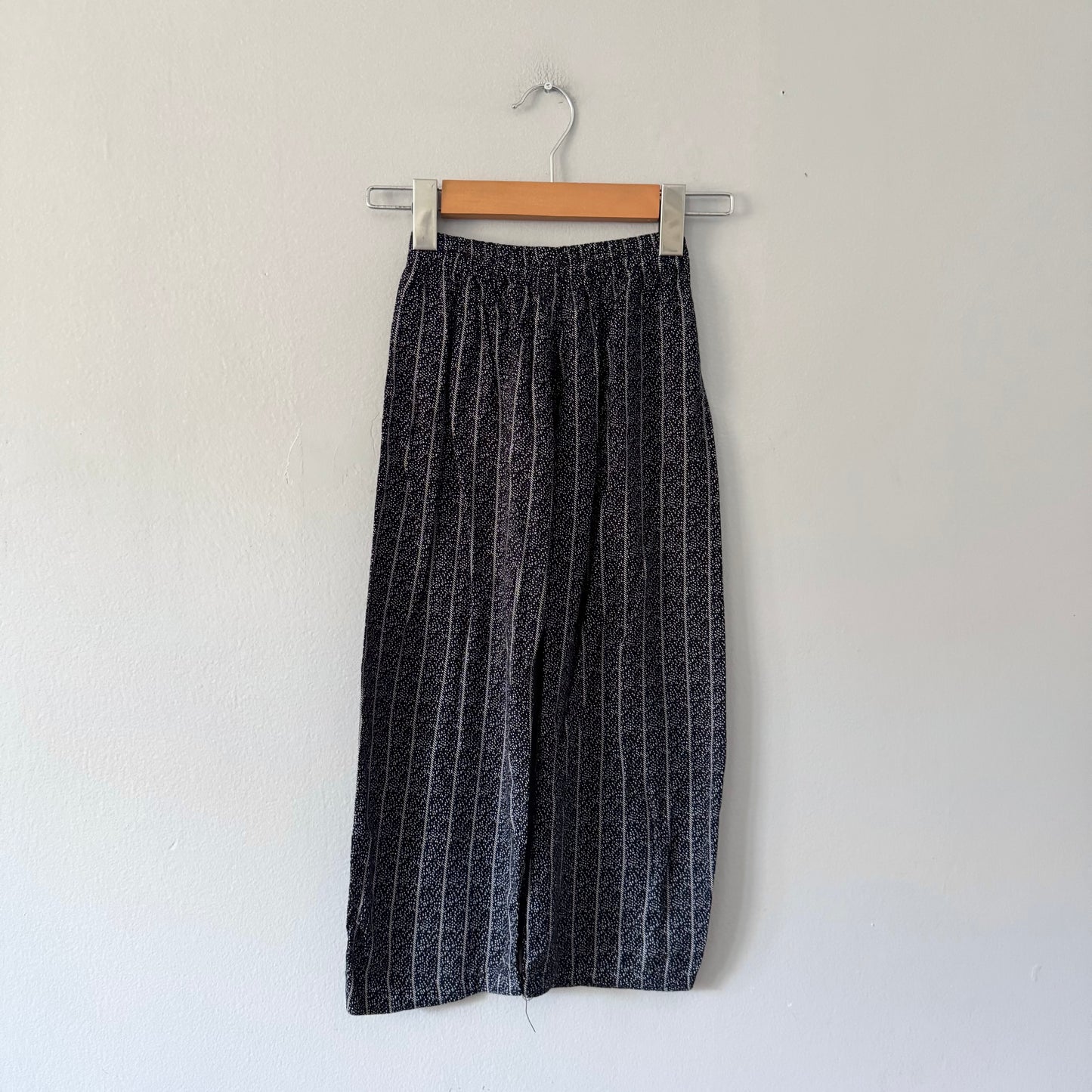 Handmade / Black x white rayon pants / 5-6Y