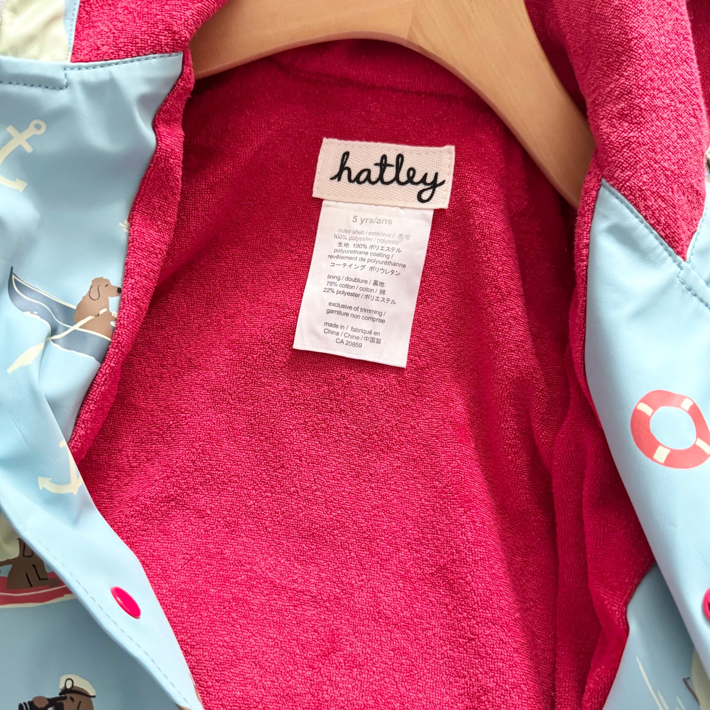 Hatley / Light blue x boat rain jacket / 5Y