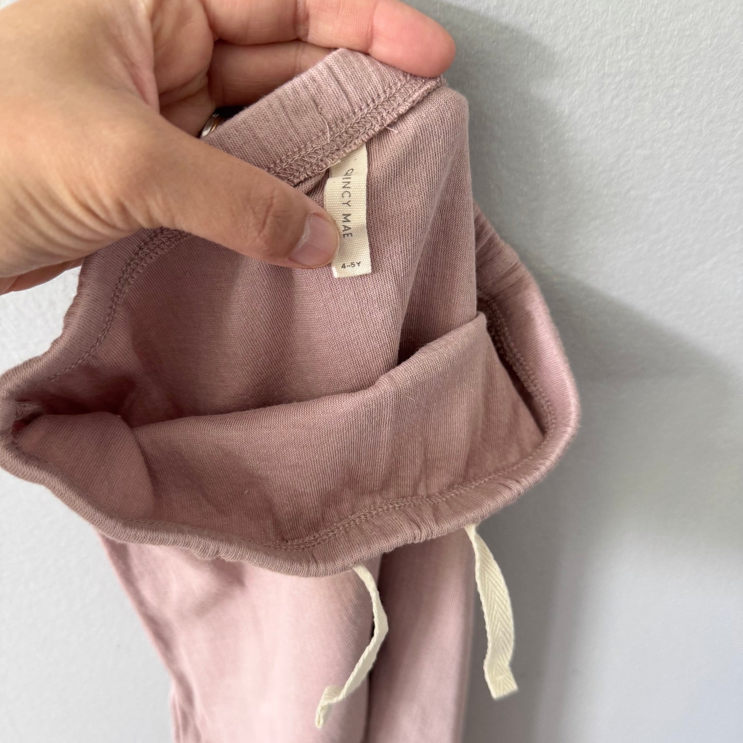 Quincy Mae / Smokey pink harem pants / 4-5Y