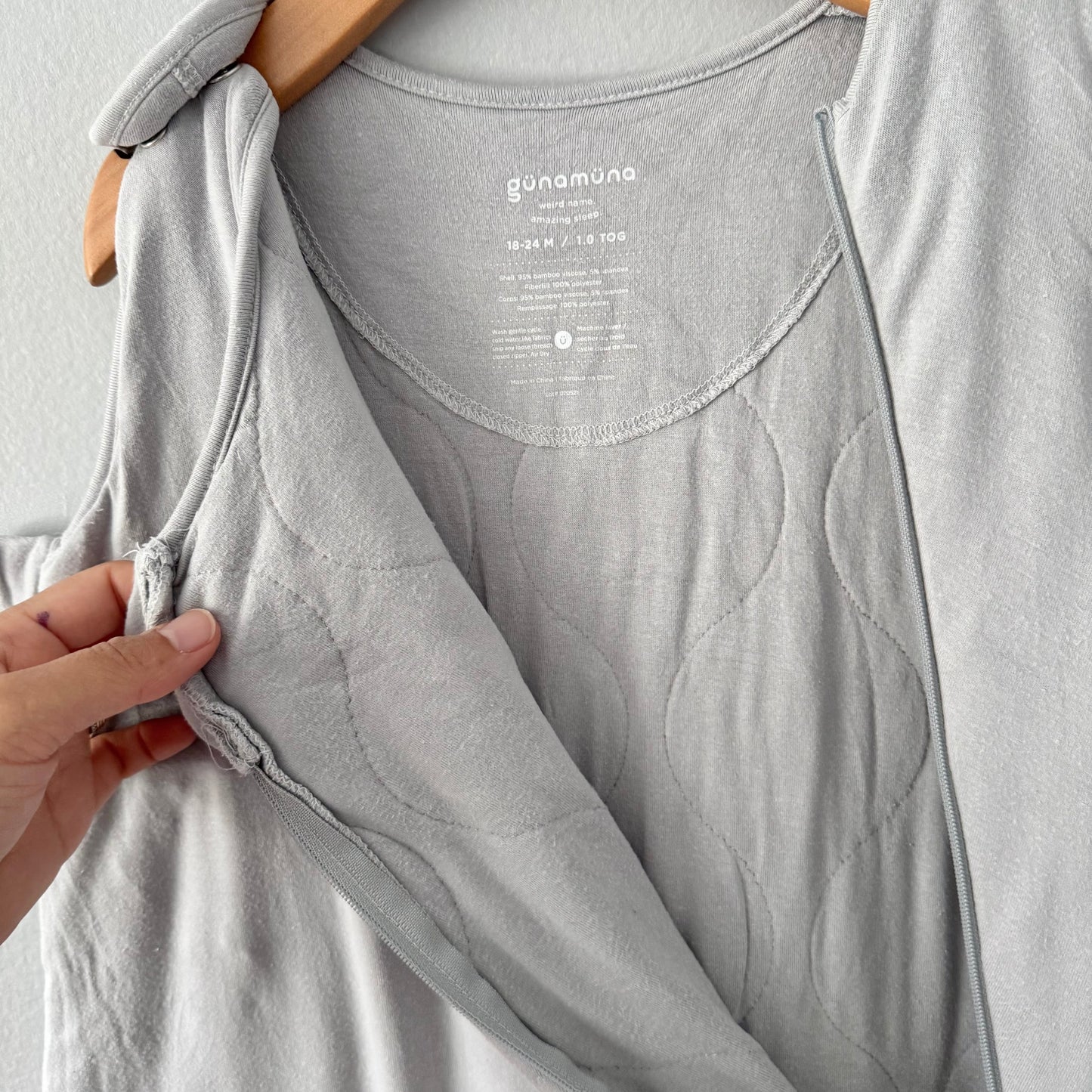 Gunamuna / Light grey sleep sack 1.0tog / 18-24M