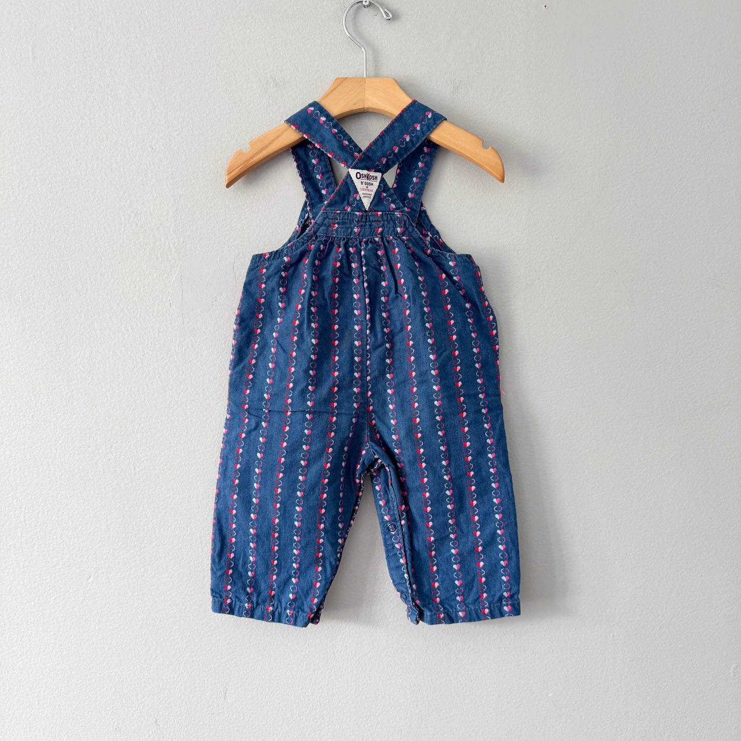 Vintage Oshkosh / Woven heart overalls / 12M