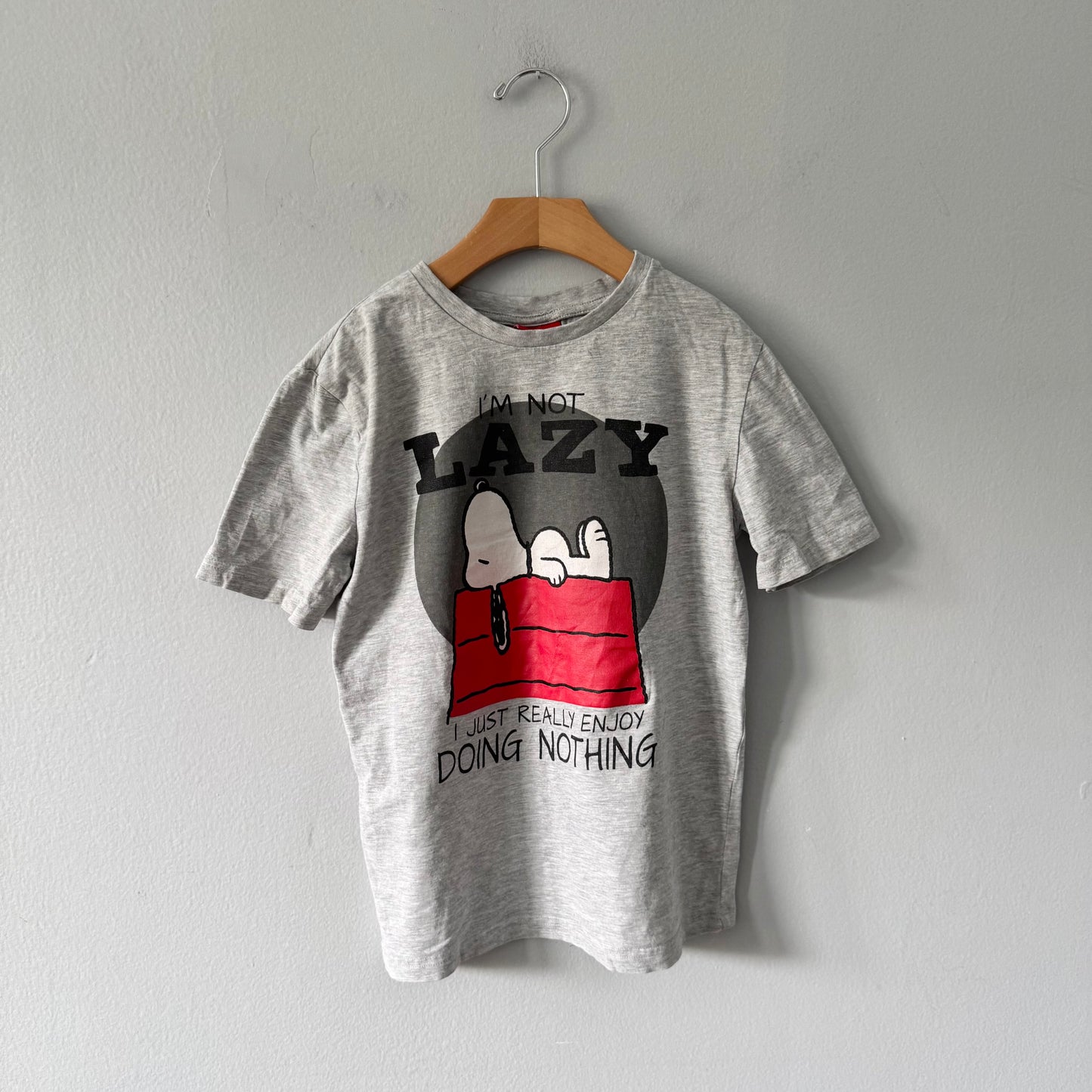 Snoopy / "I'm not lazy" t-shirt / 7-8Y