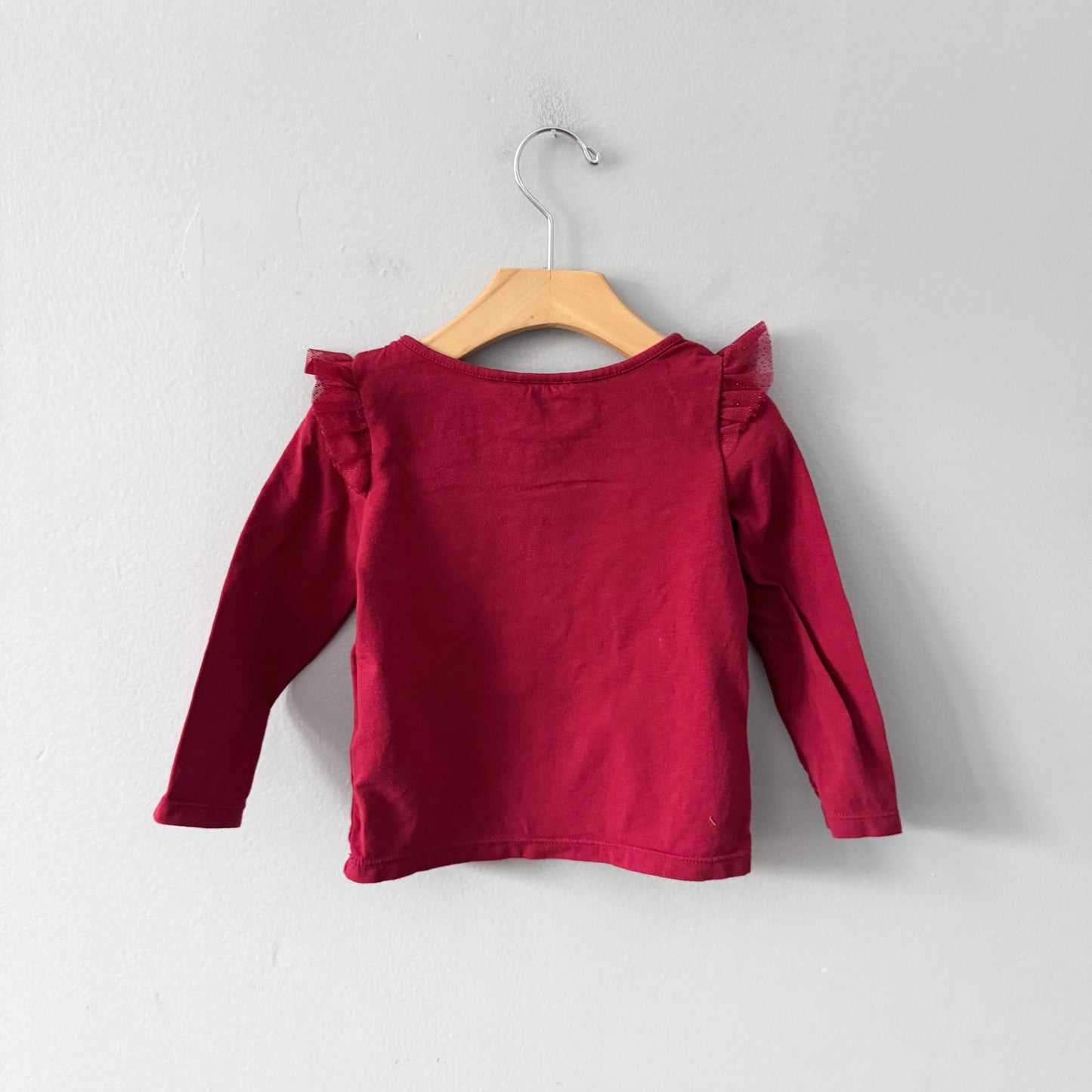 H&M / Red ruffle long sleeve / 18-24M