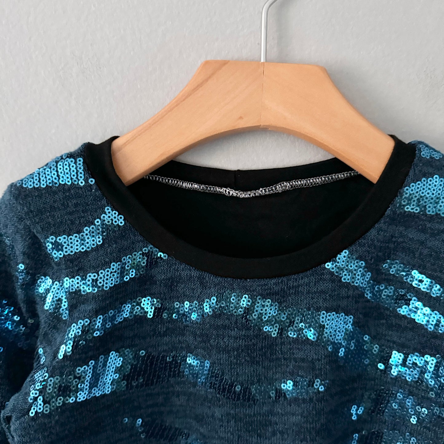 Handmade / Blue sequin dress / 2-4Y