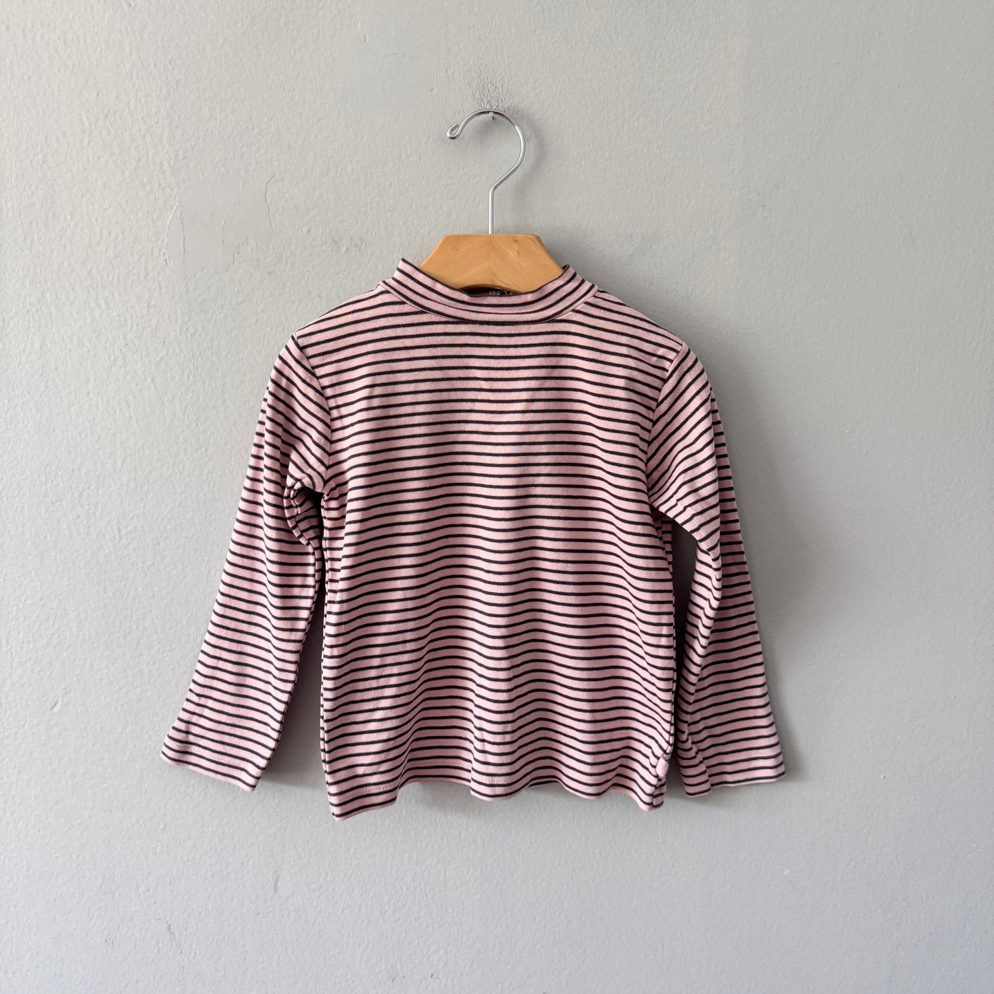 Zara / Pink x brown stripe long sleeve / 3-4Y