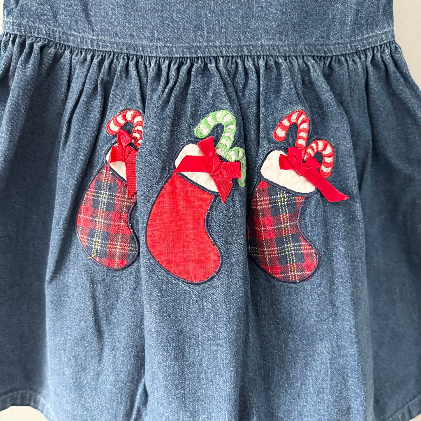 Vintage / Kidlooks holiday denim dress / 3T