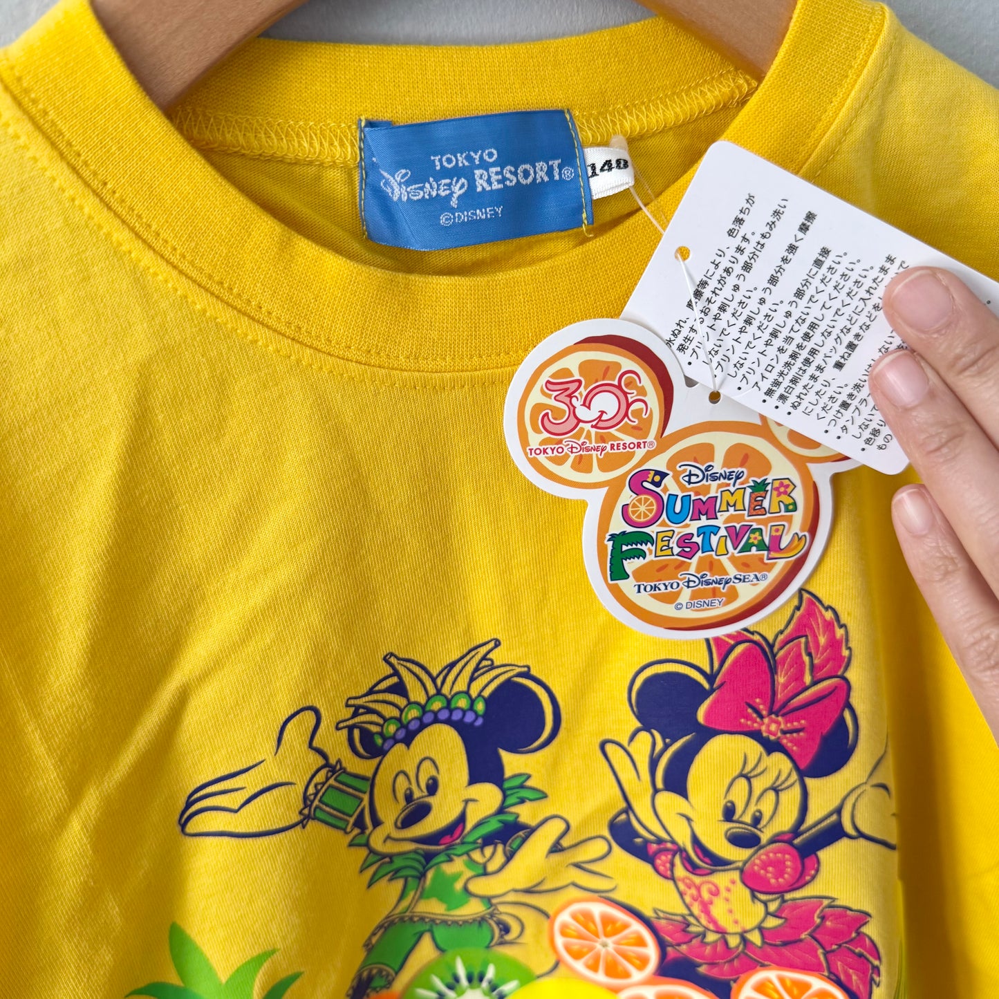 Tokyo Disney Resort / Yellow summer festival T-shirt / 140cm(8-9Y) - New with tag