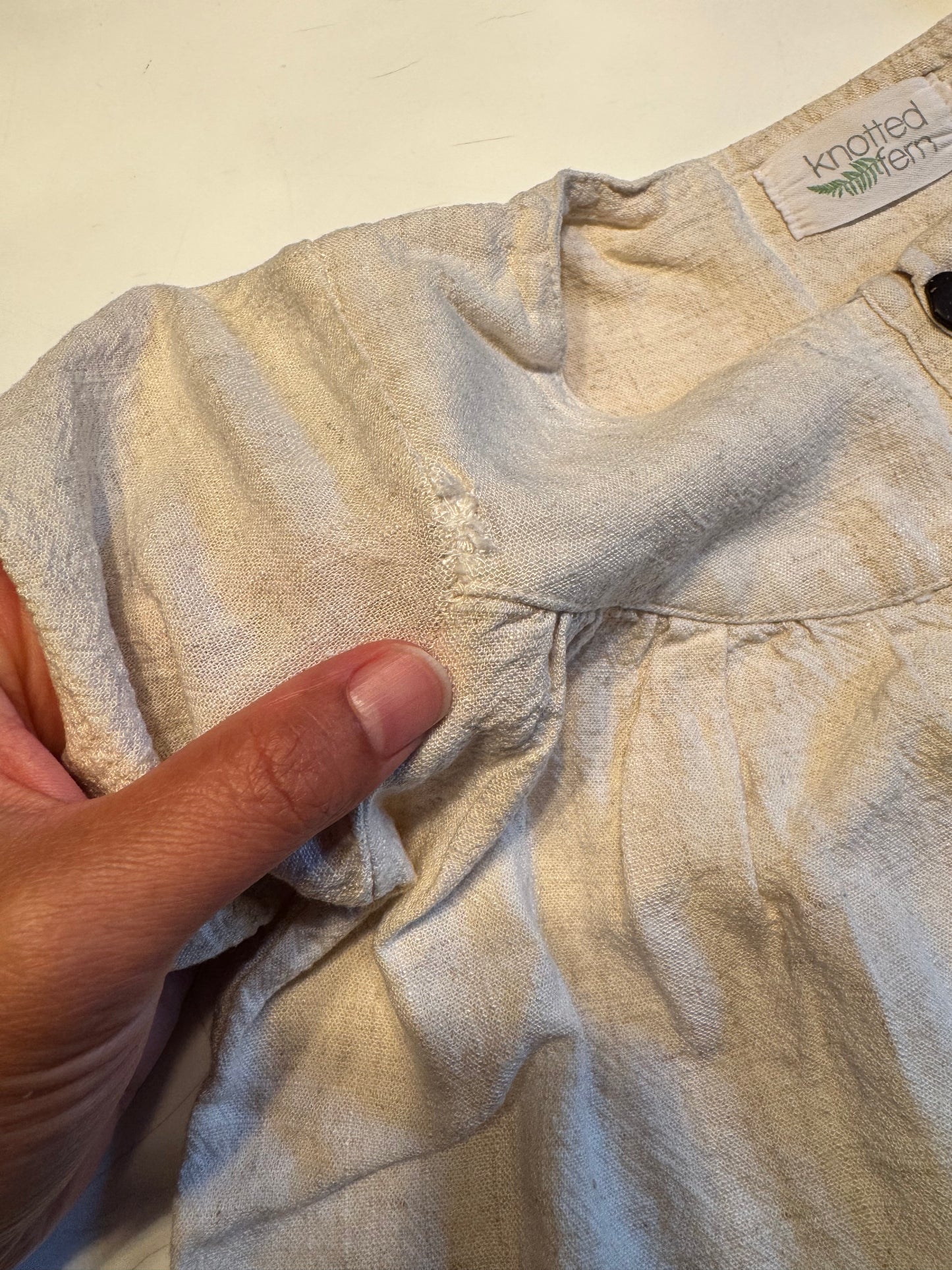 Knotted fern / Ivory linen top / 4T