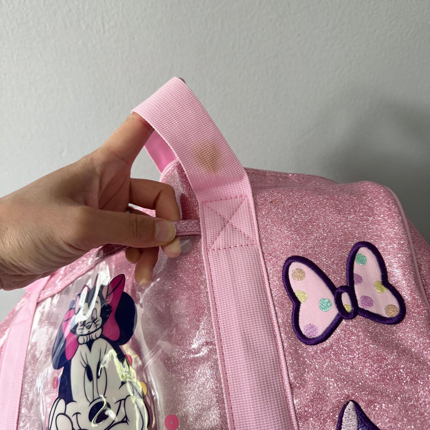 Disney Store / Minnie pink glitter bag