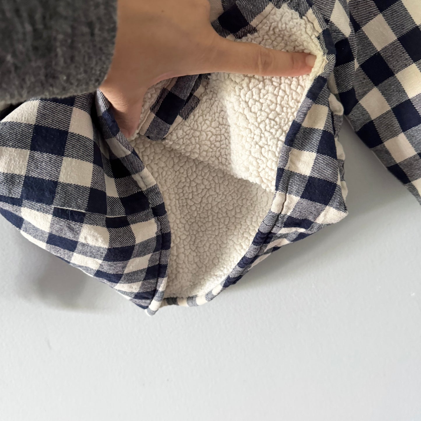 Zara / Sherpa lined flannel shirt / 3-4Y