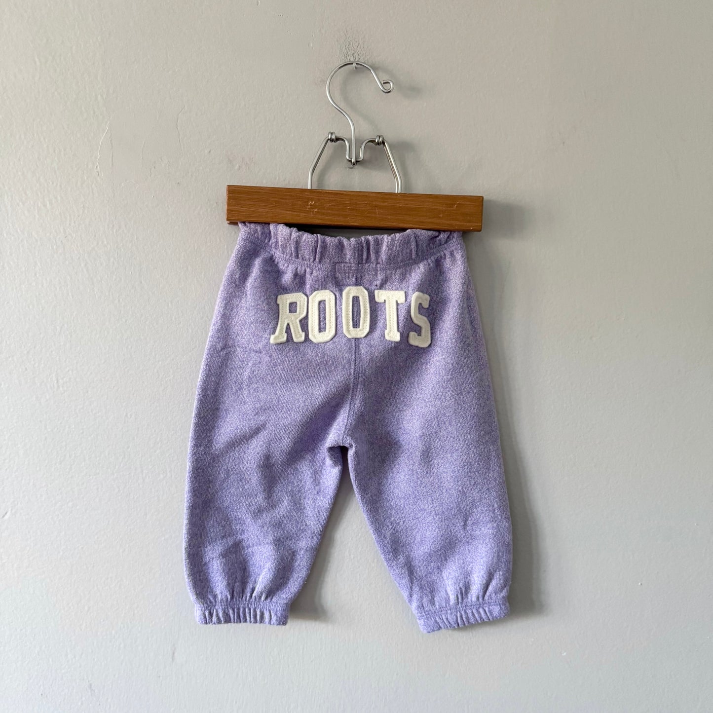 Roots / Purple salt and pepper sweatpants / 6-12M
