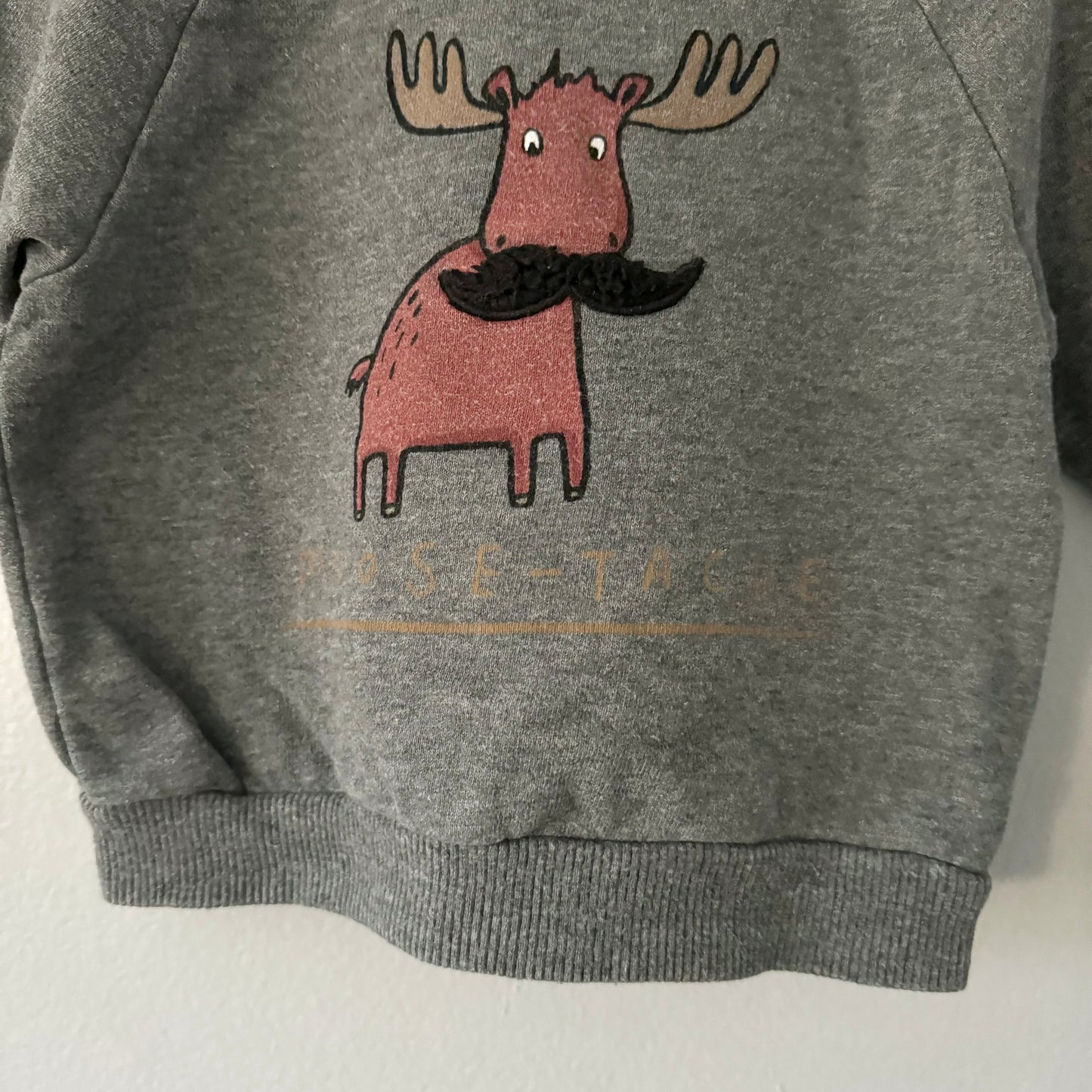 Next / Dark grey moose-tache sweatshirt / 6-9M
