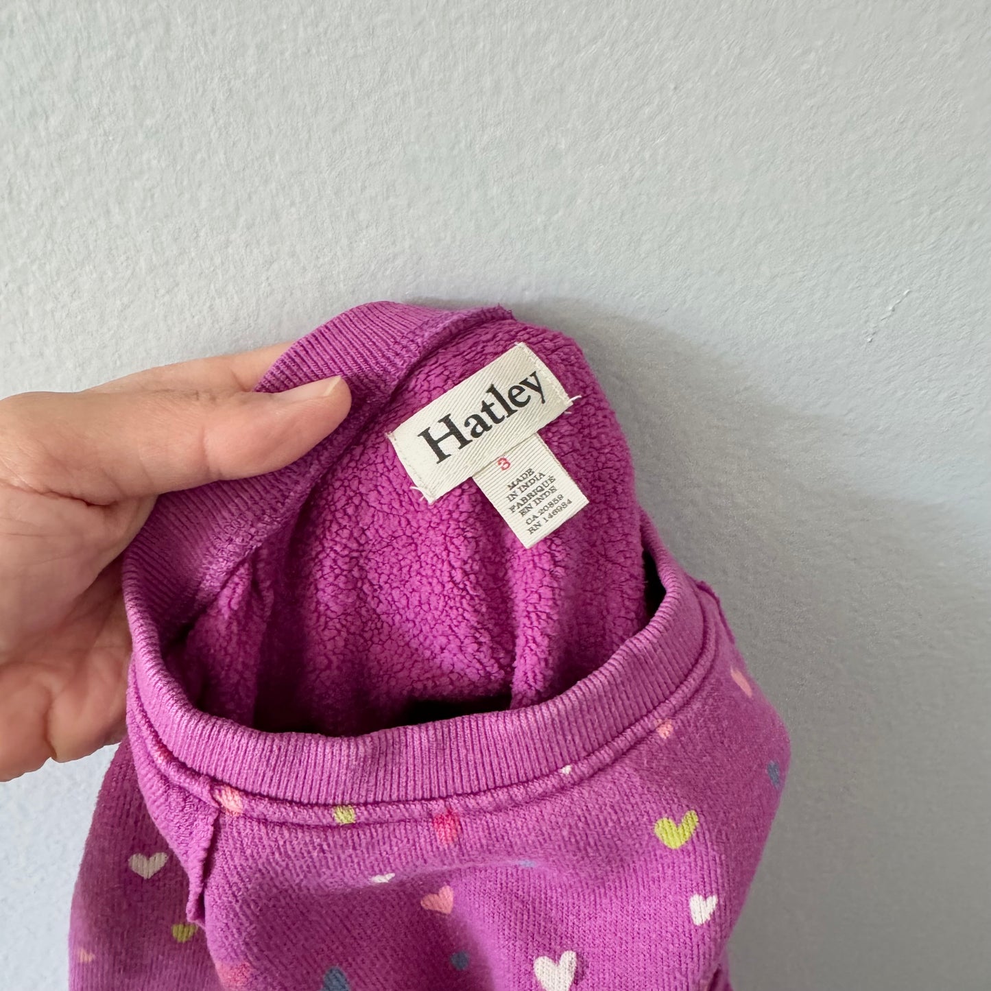 Hatley / Purple x hearts sweatshirt / 3Y