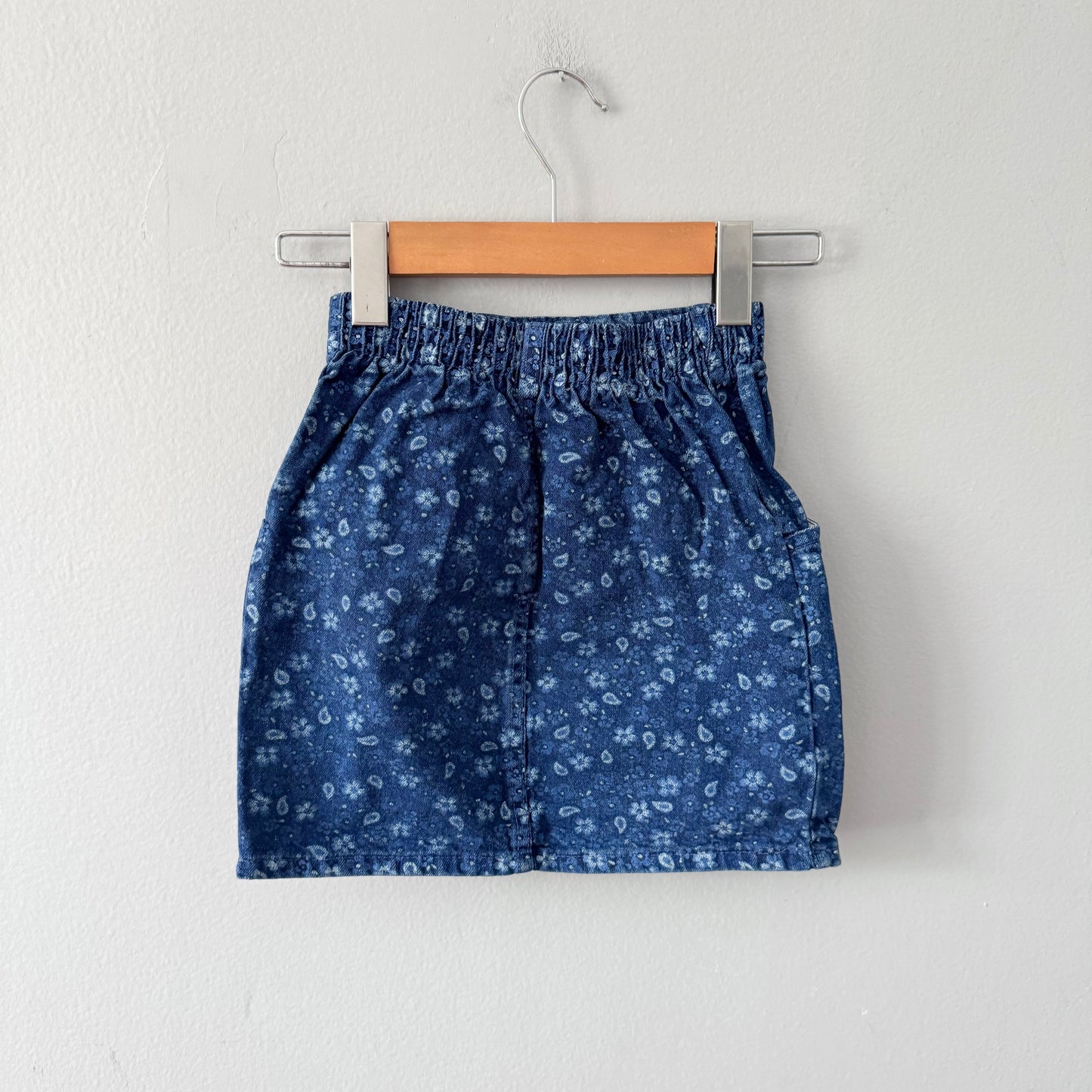 Vintage Oshkosh / Floral denim skirt / 6Y