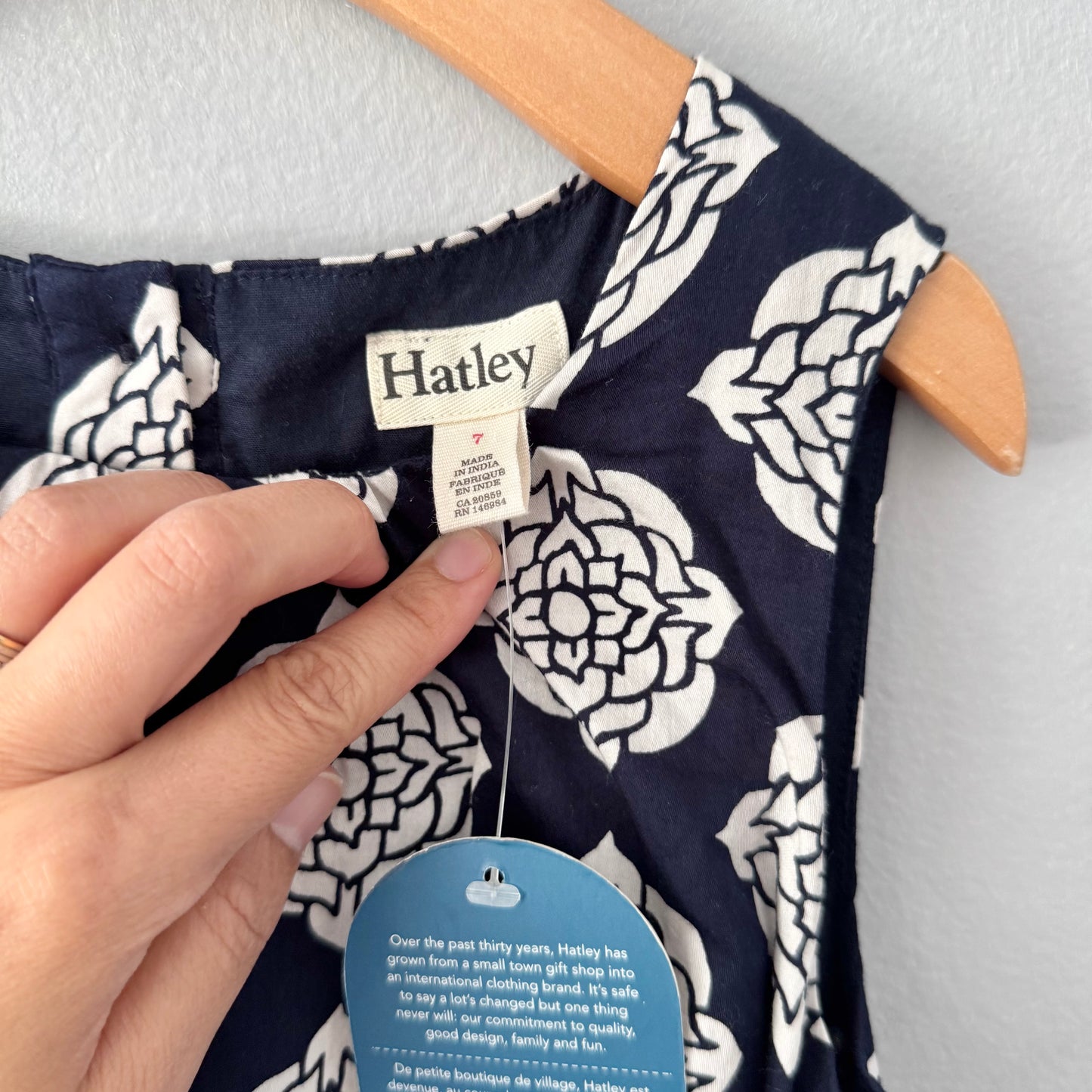 Hatley / Black x white floral dress / 7Y - New with tag