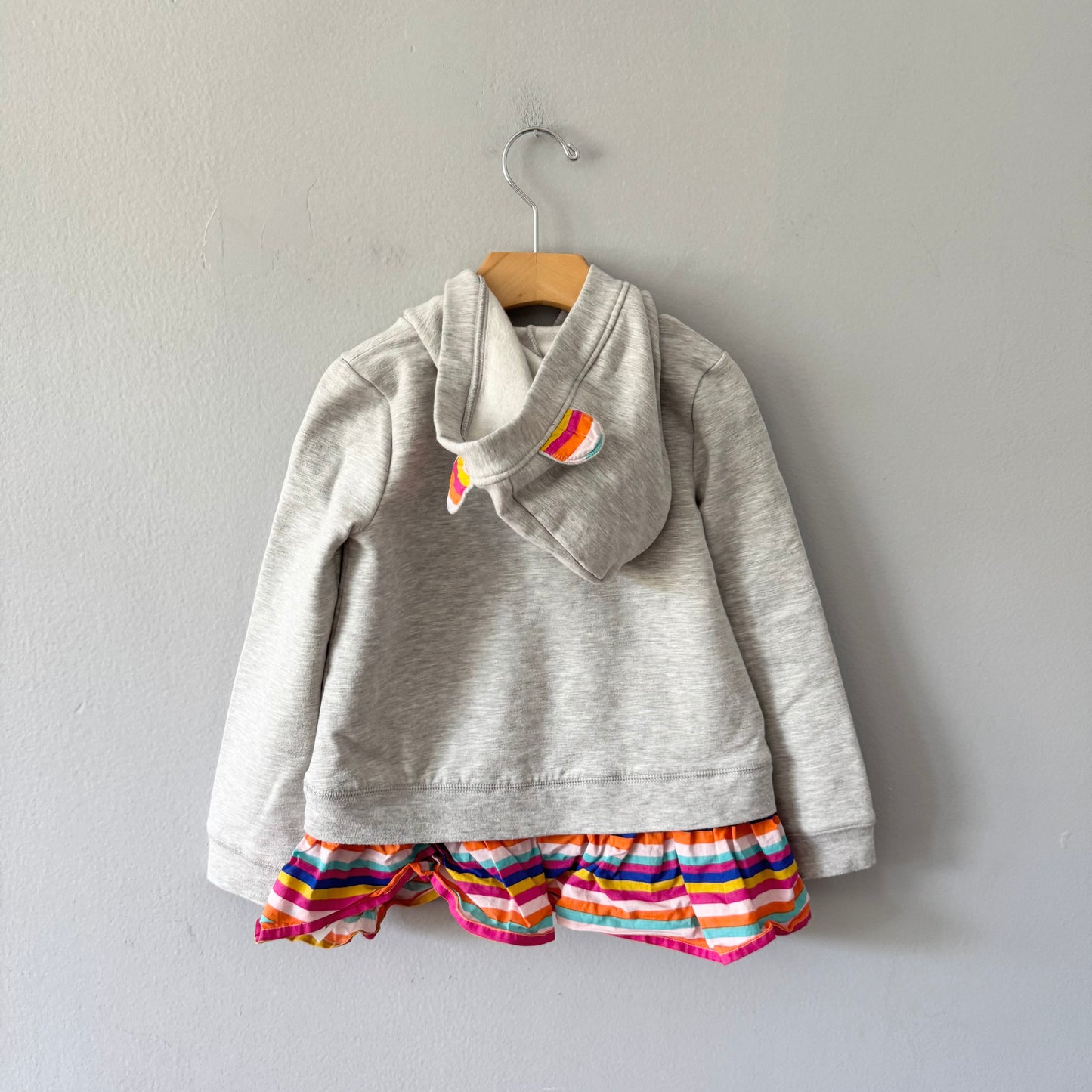Tucker + Tate / Light grey x stripe hoodie / 5Y