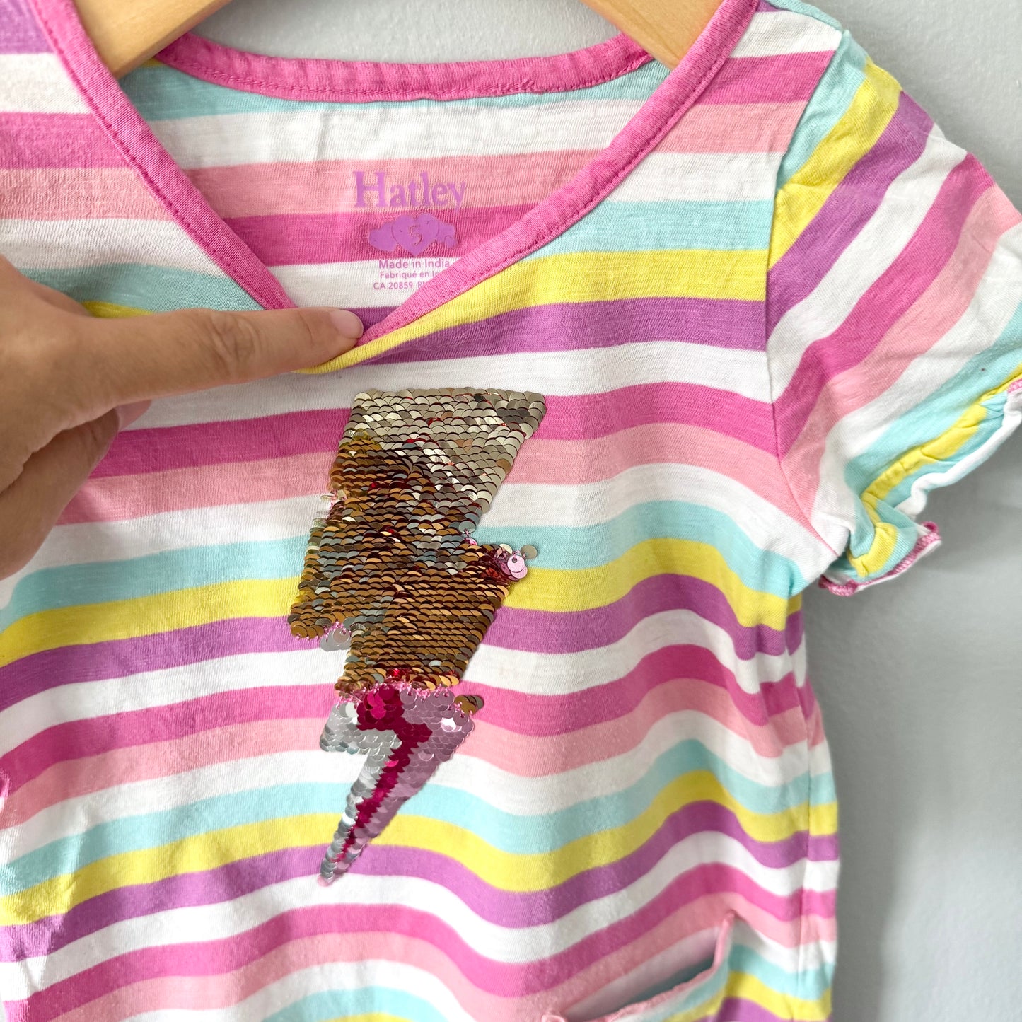 Hatley / Pink stripe dress / 5Y